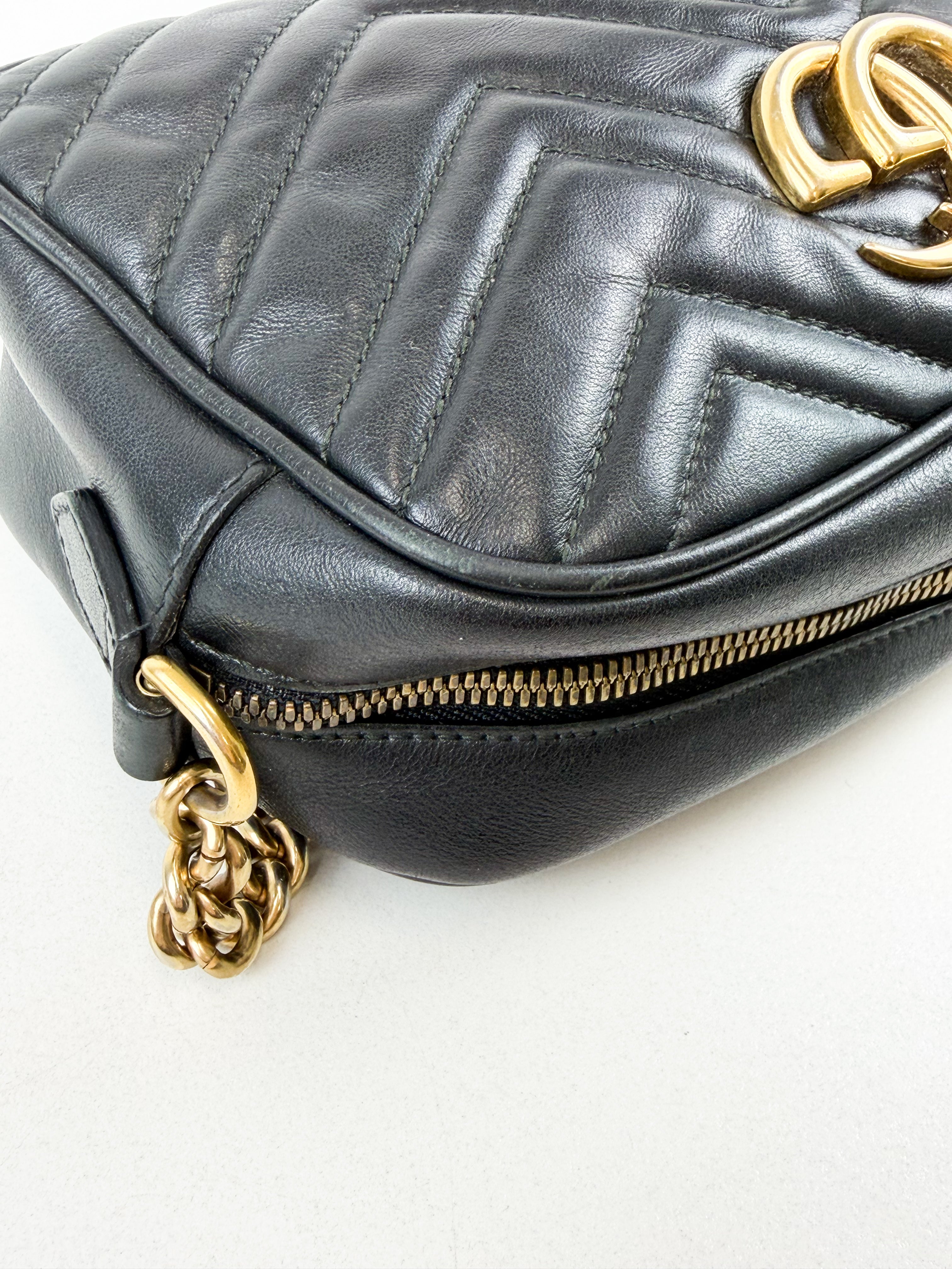Gucci Black GG Marmont Shoulder Bag
