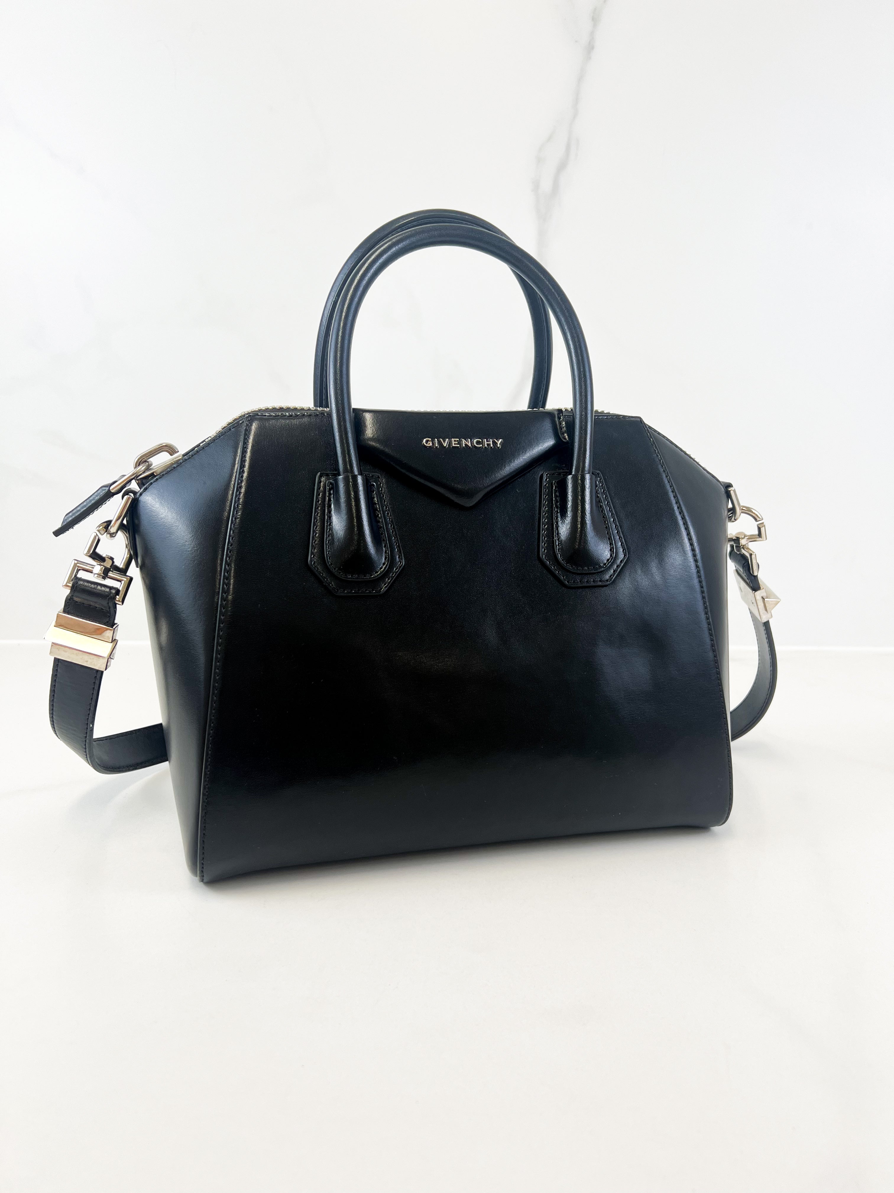 Givenchy Black Smooth Leather Small Antigona