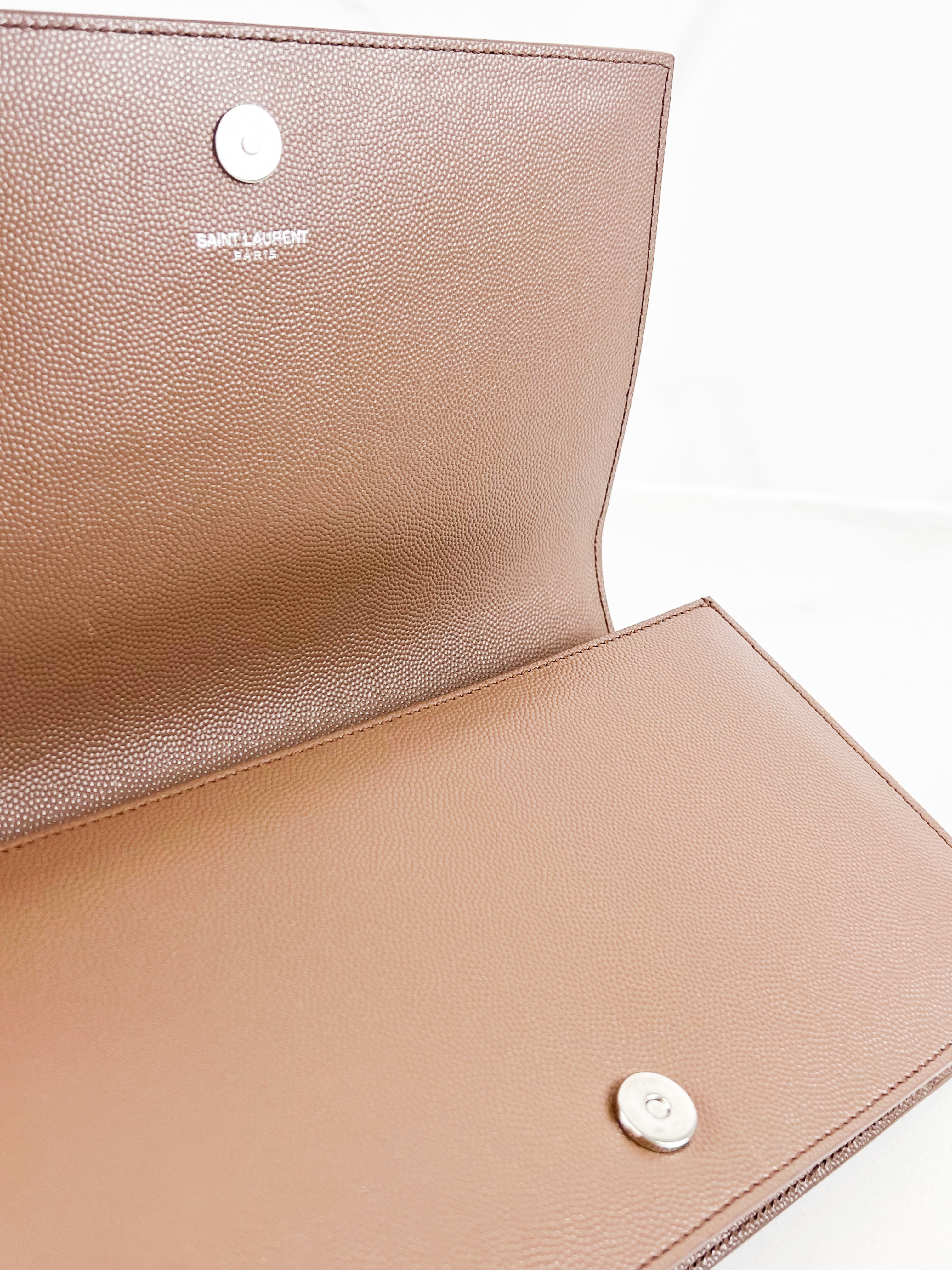 Saint Laurent Taupe Clutch SHW