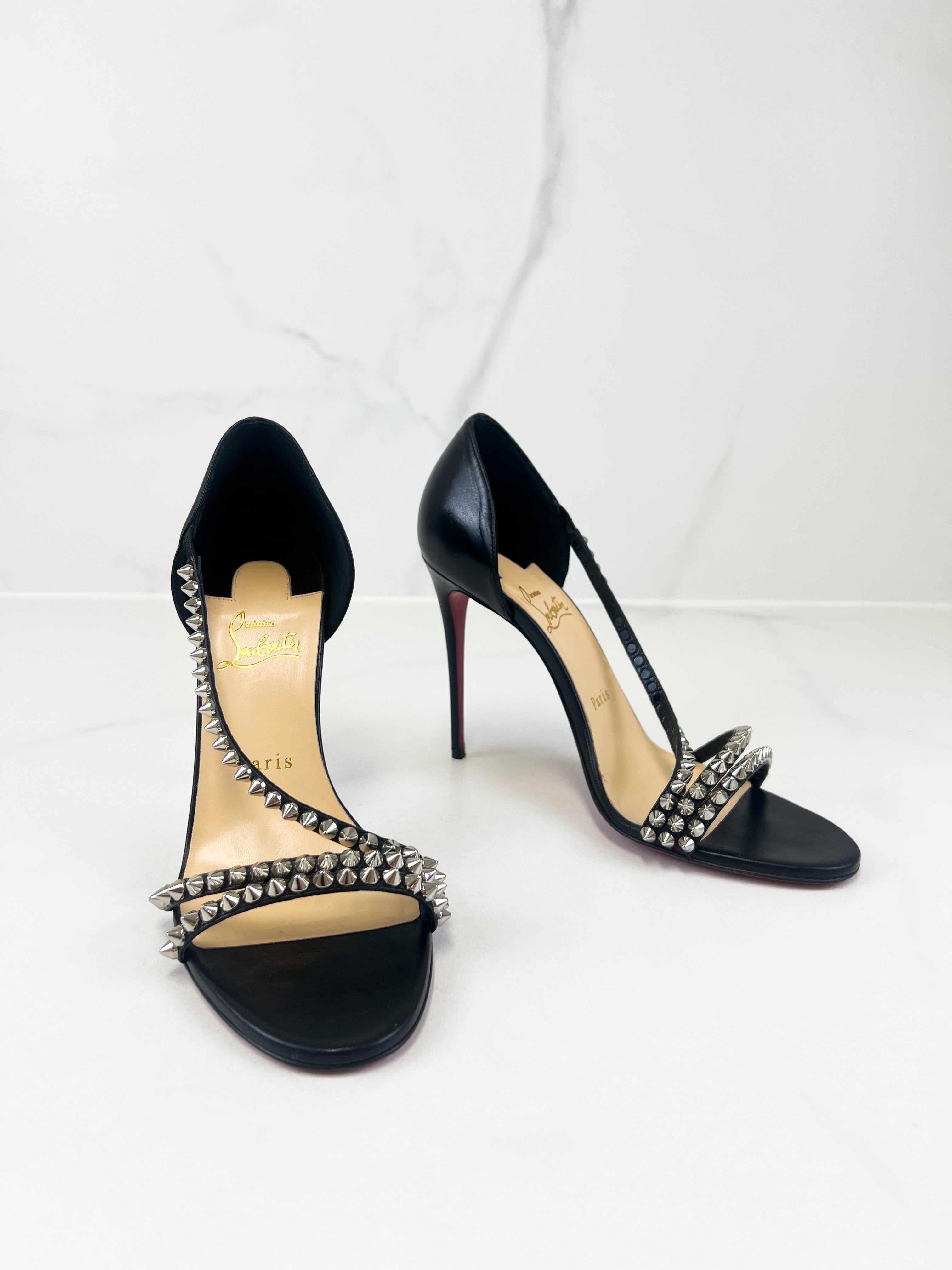 Christian Louboutin So Spike 100 Black Size 38.5
