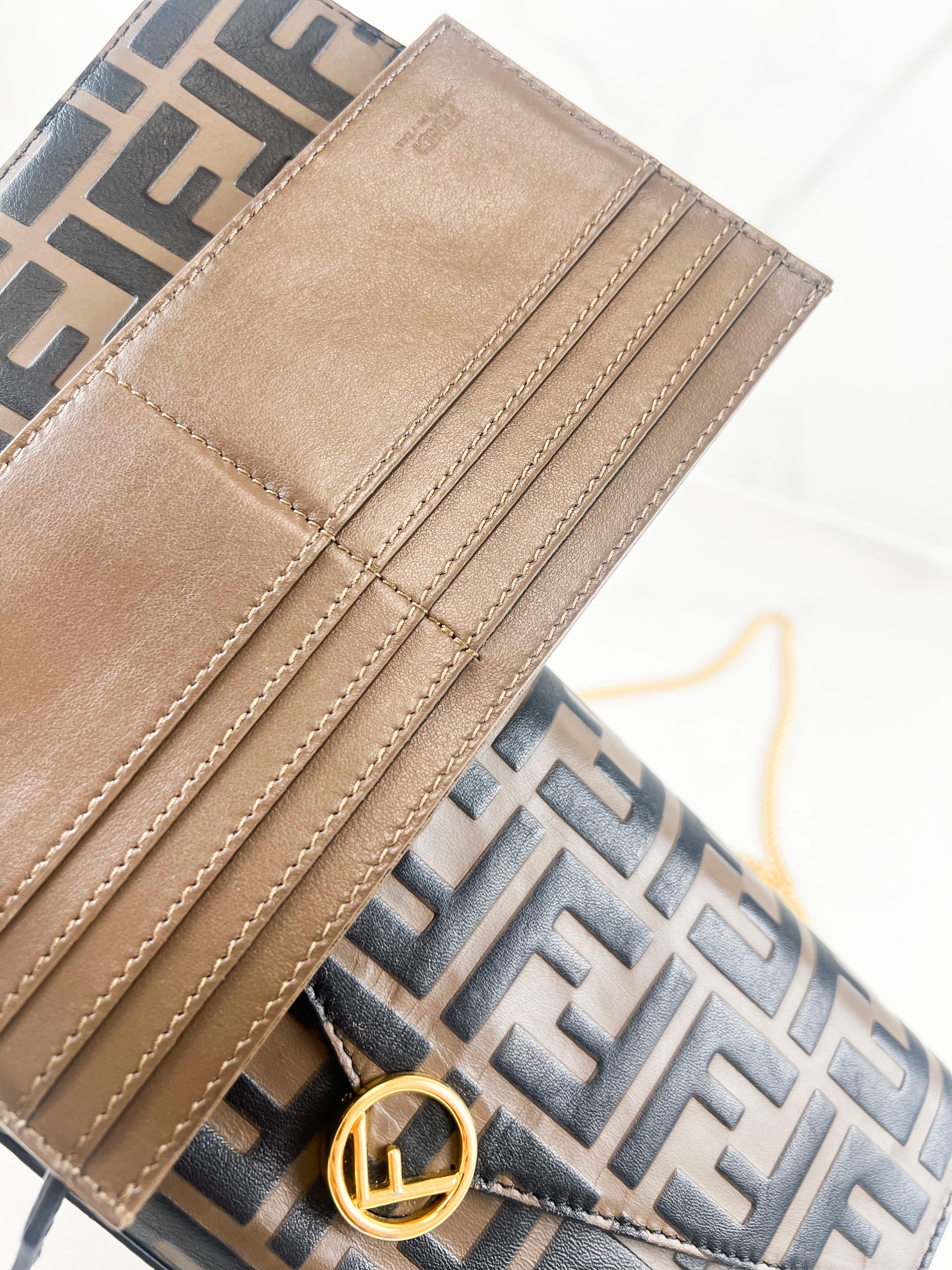 Fendi F Wallet on Chain with Pouch