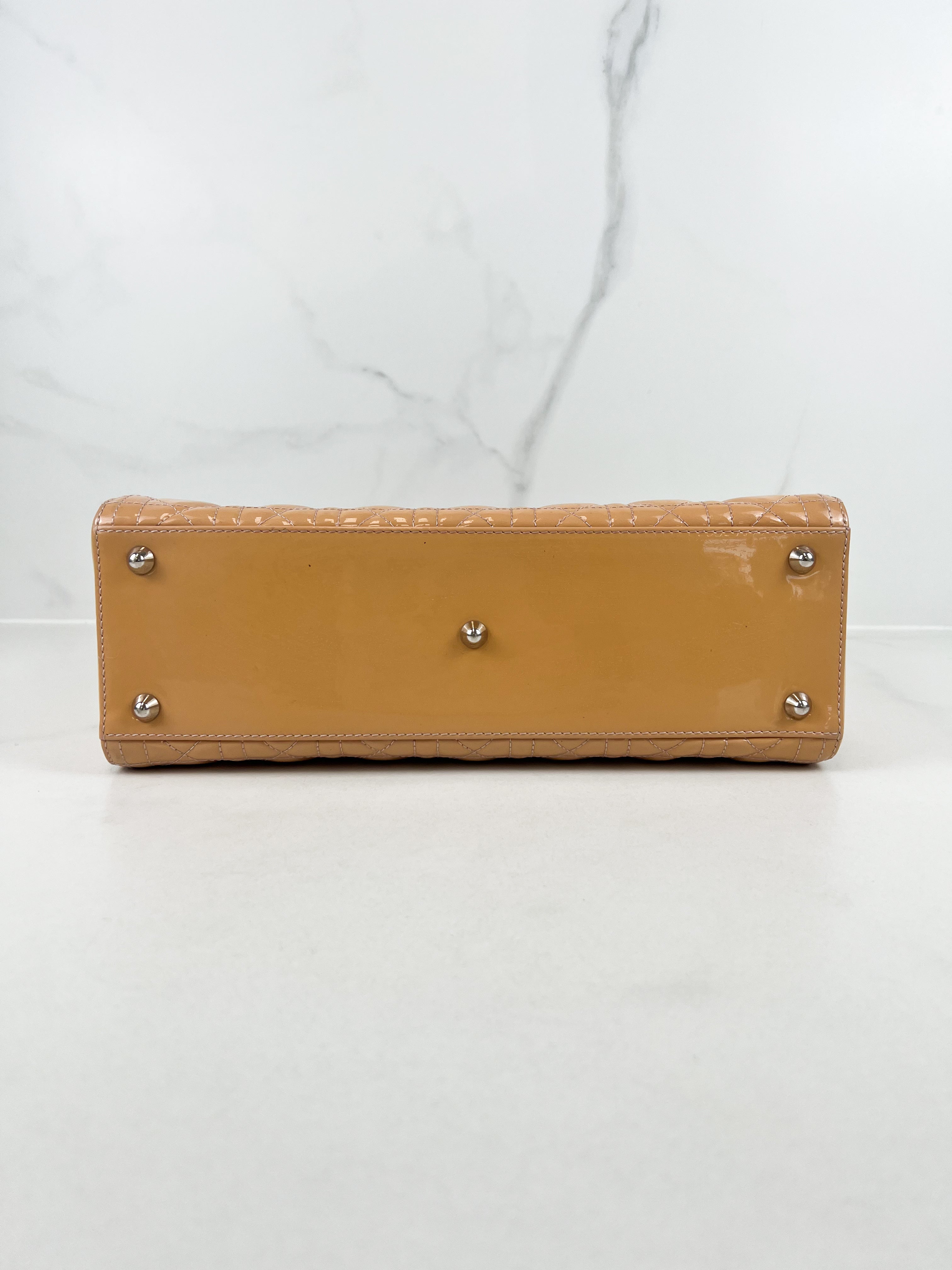 Christian Dior Peach Vintage Lady Dior with Gold Hardware