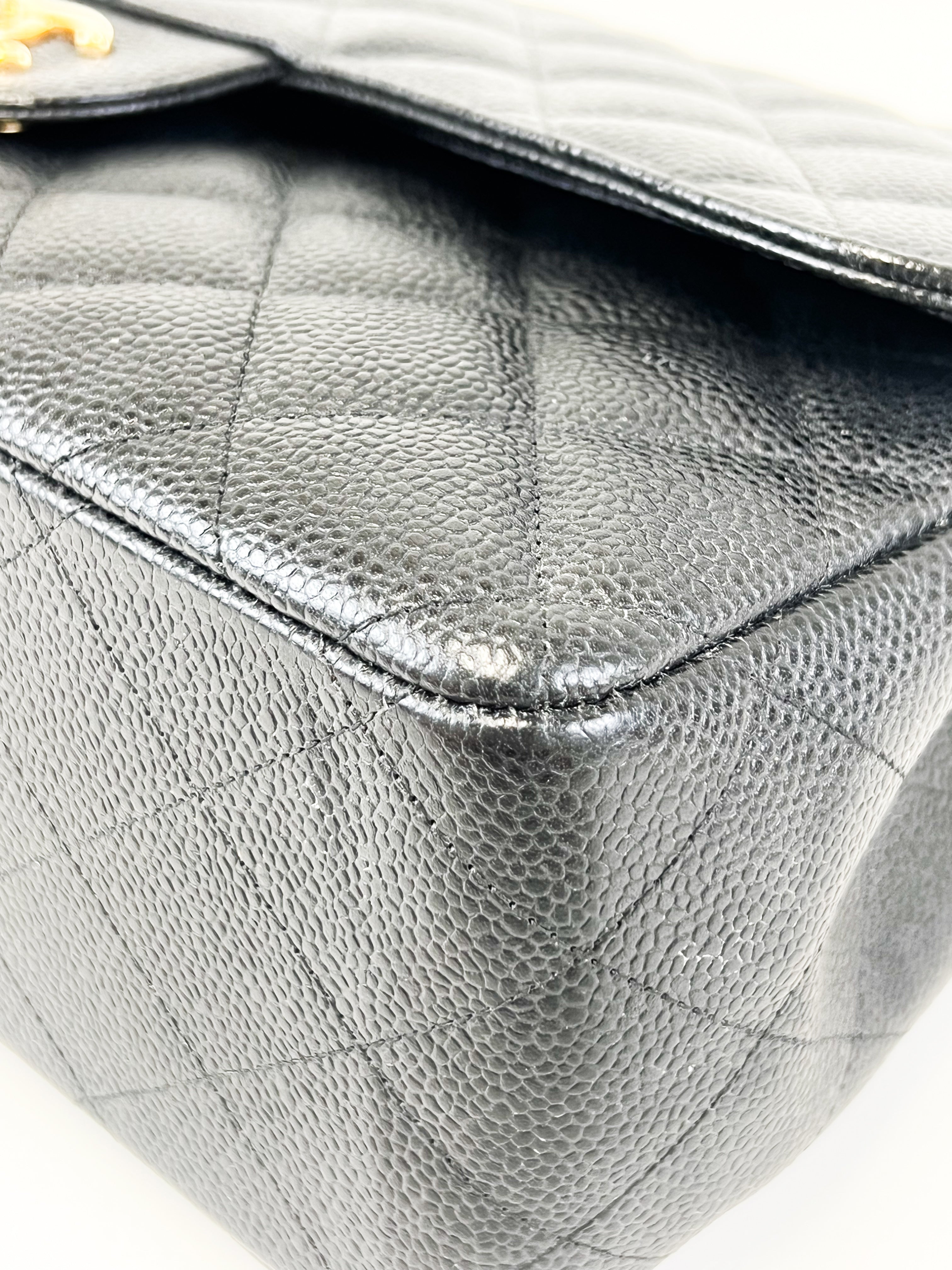Chanel Classic Jumbo Double Flap Caviar Shoulder Bag GHW