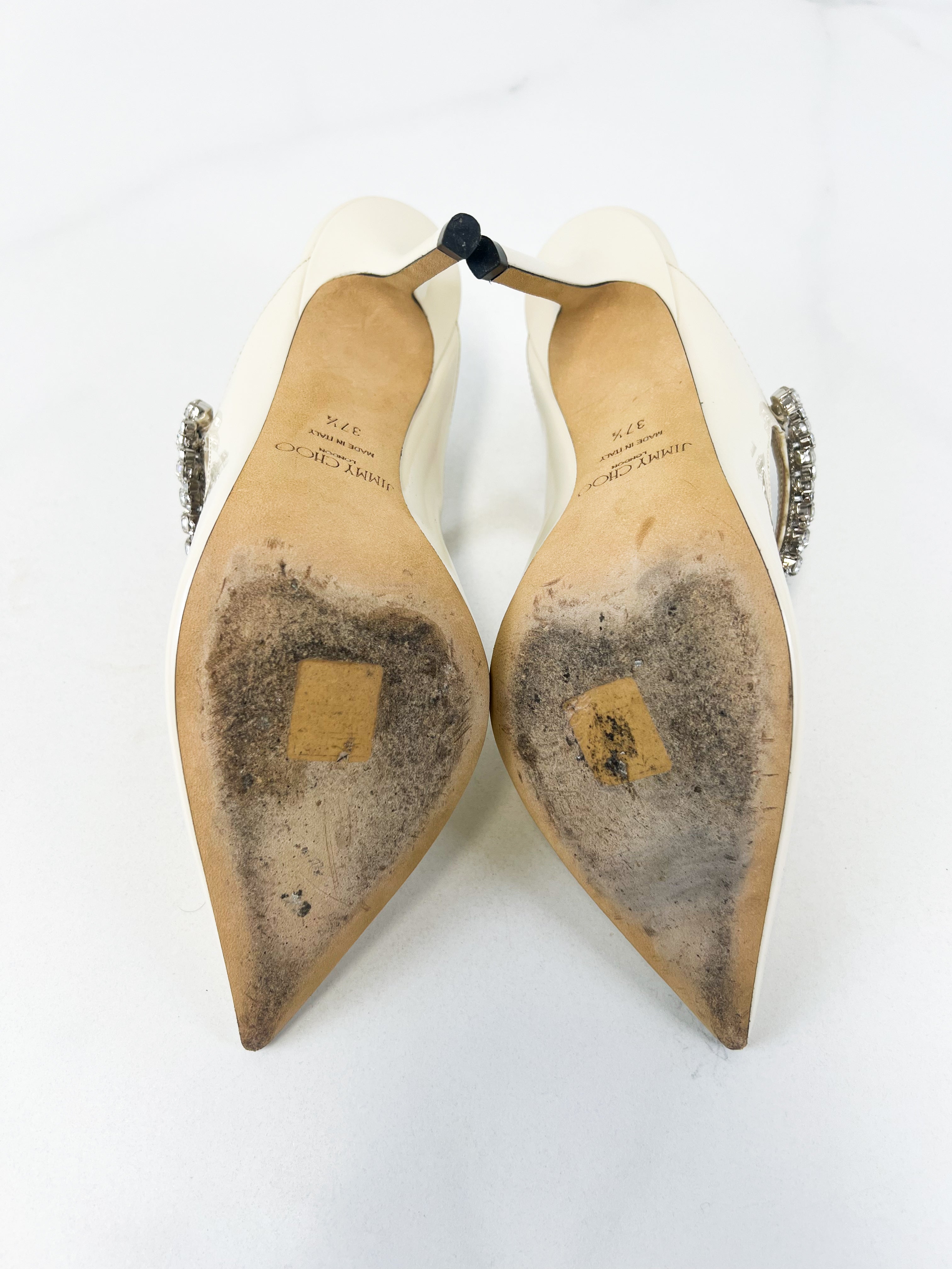 Jimmy Choo Bing 100 Patent Mule in Linen Size 37.5