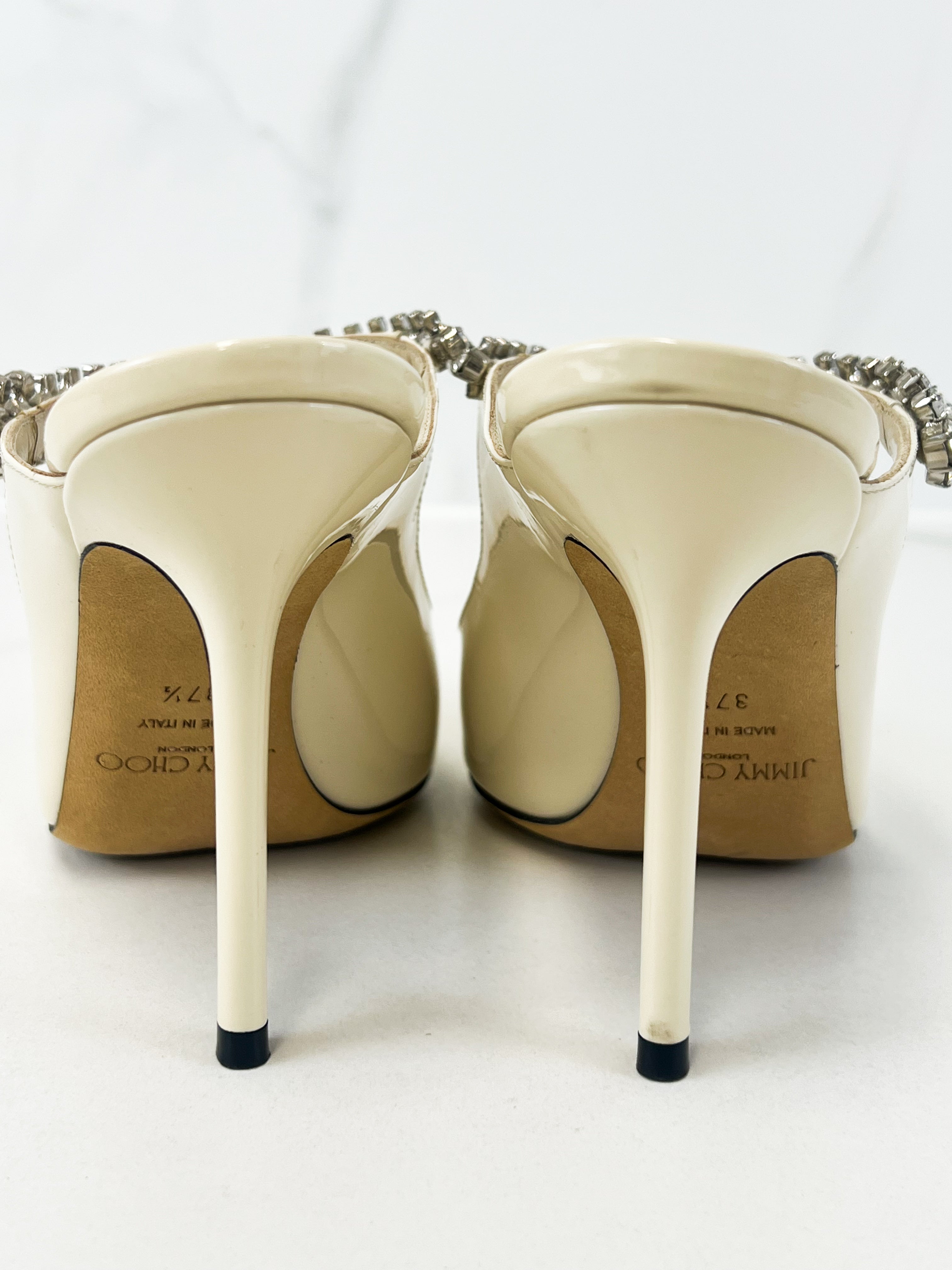 Jimmy Choo Bing 100 Patent Mule in Linen Size 37.5