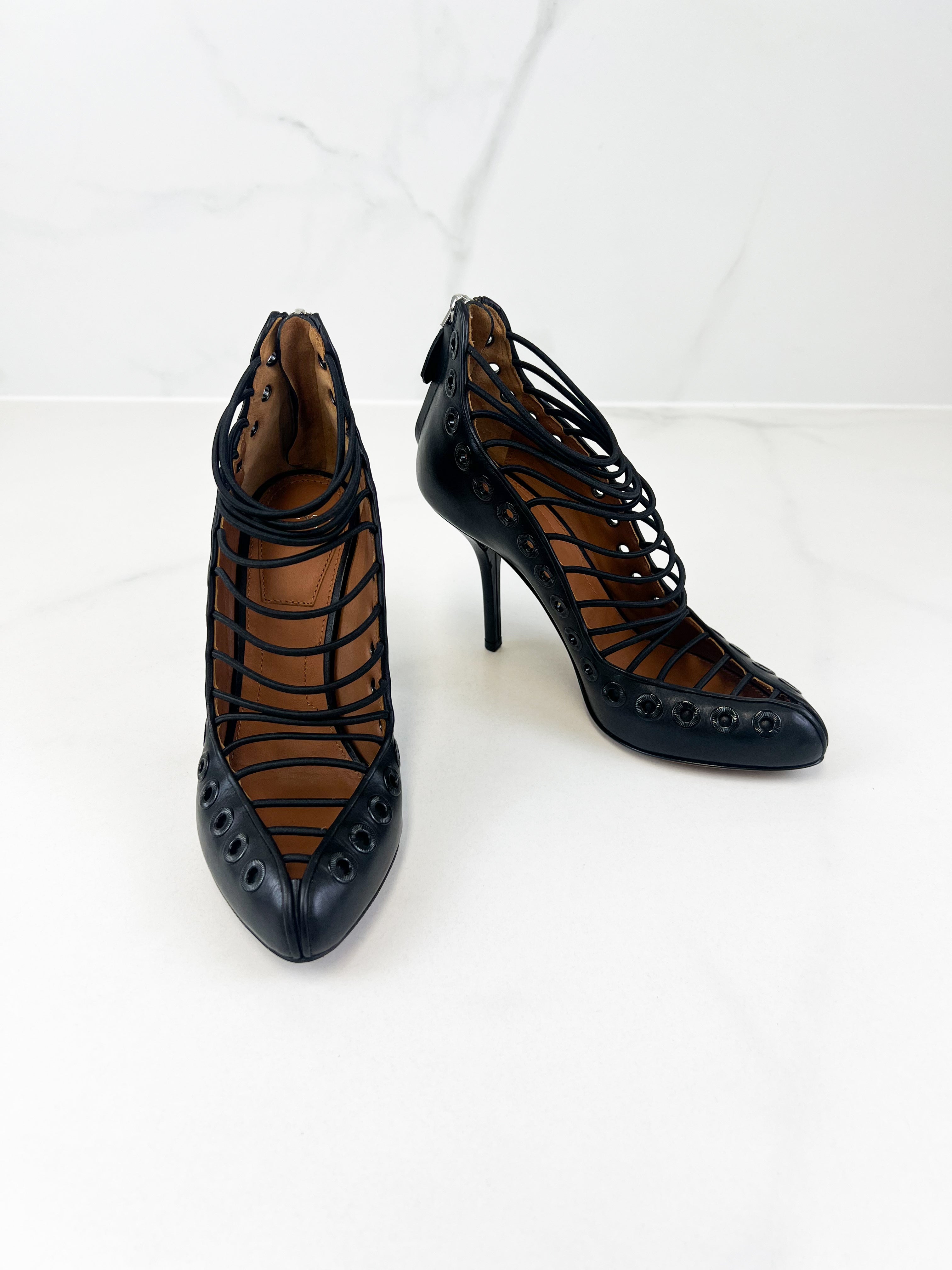 Givenchy Calf Leather Bondage Heels Size 36