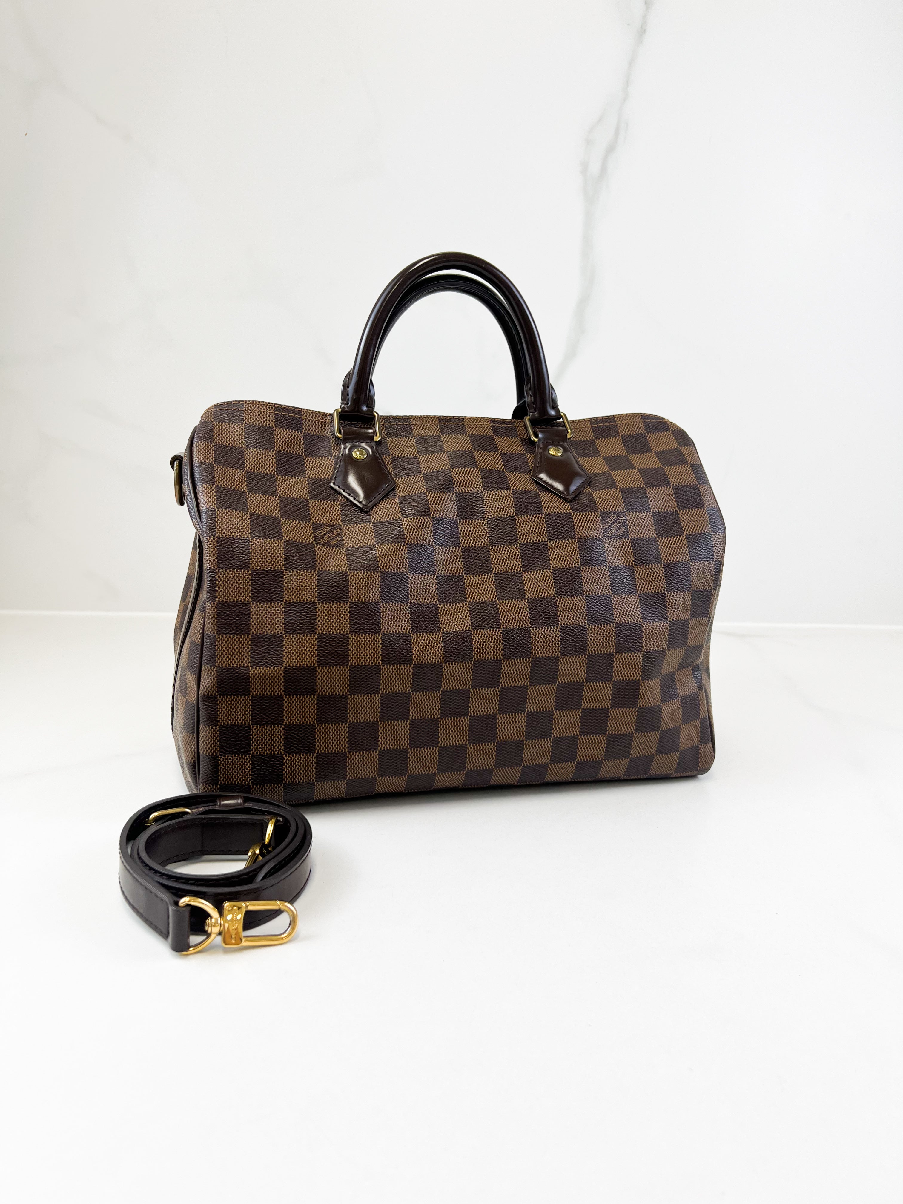 Louis Vuitton Speedy 30 Bandoulière Damier Ebene Canvas