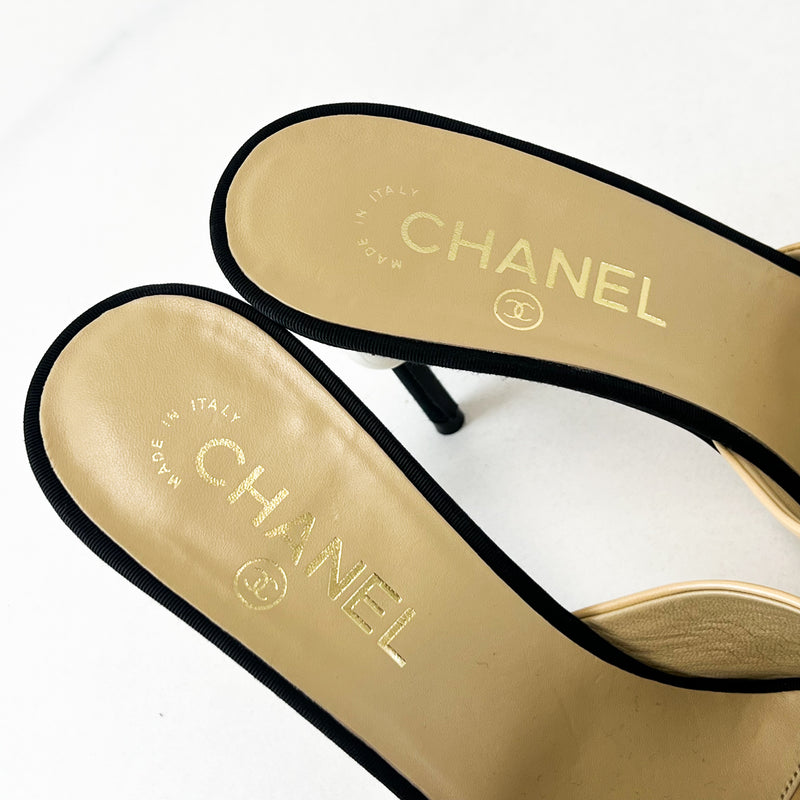 Chanel CC Pearl Mule Size 38.5