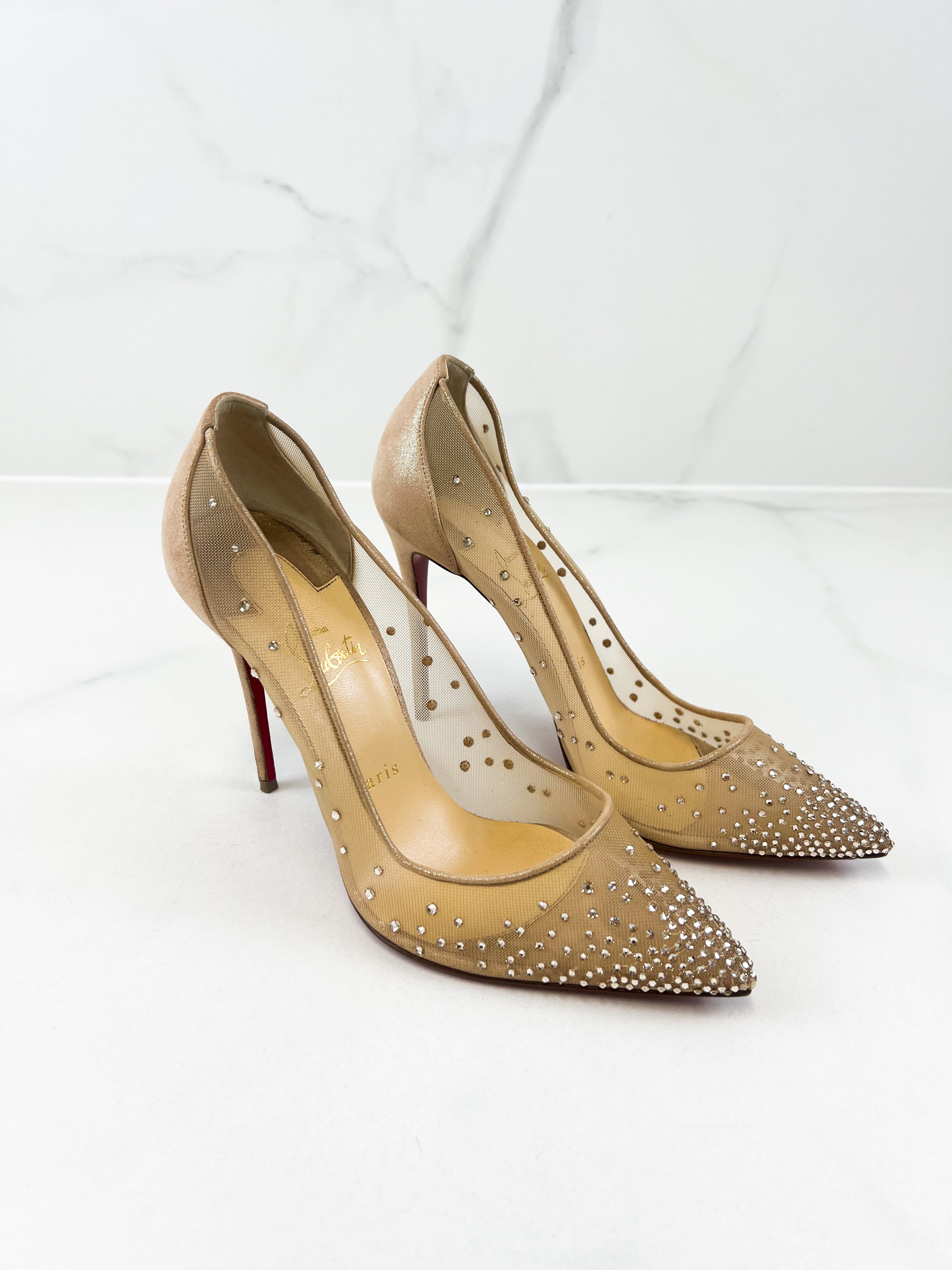 Christian Louboutin Follies Strass 100mm Size 39.5