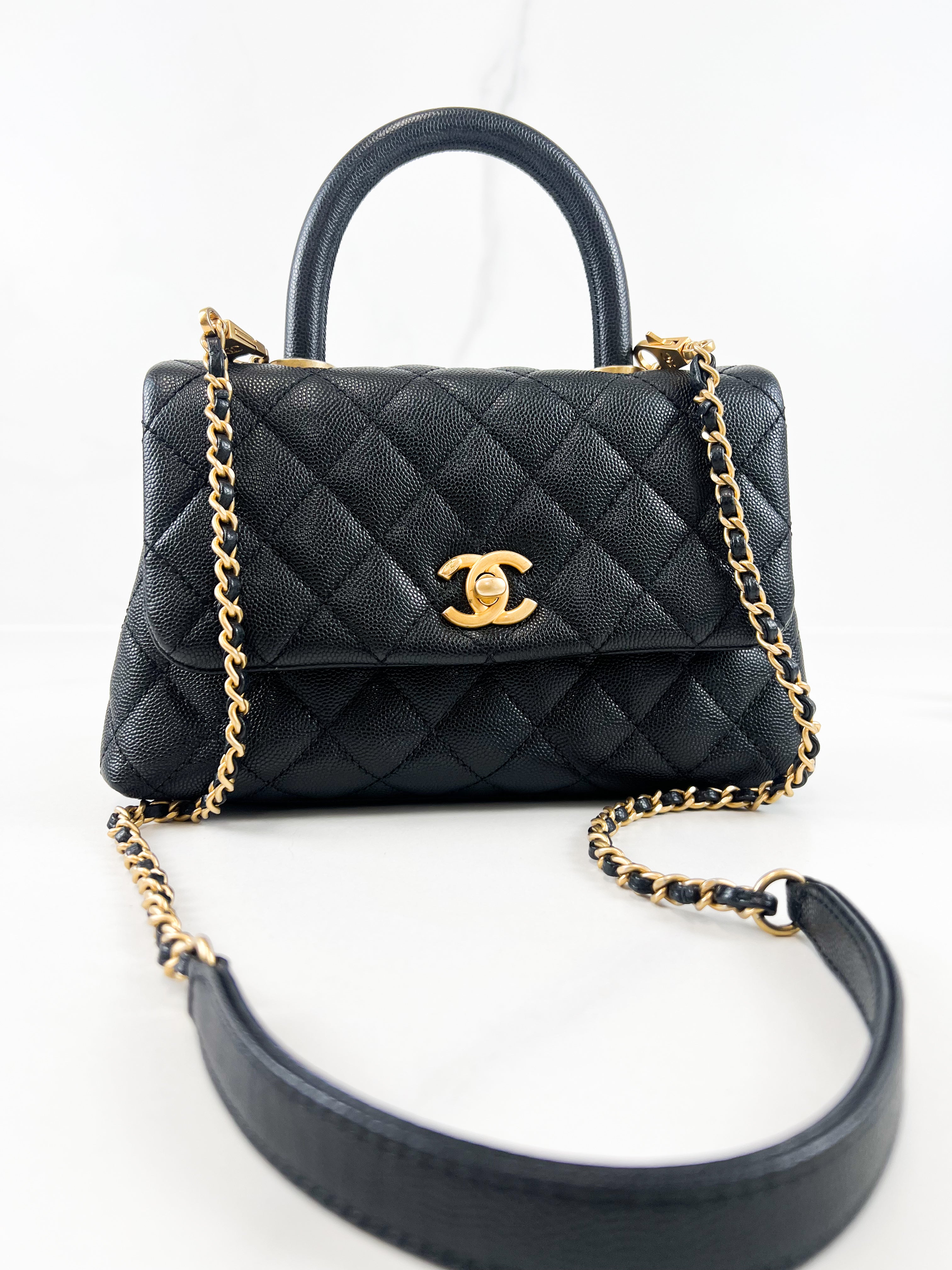 Chanel Small Black Caviar Coco Handle
