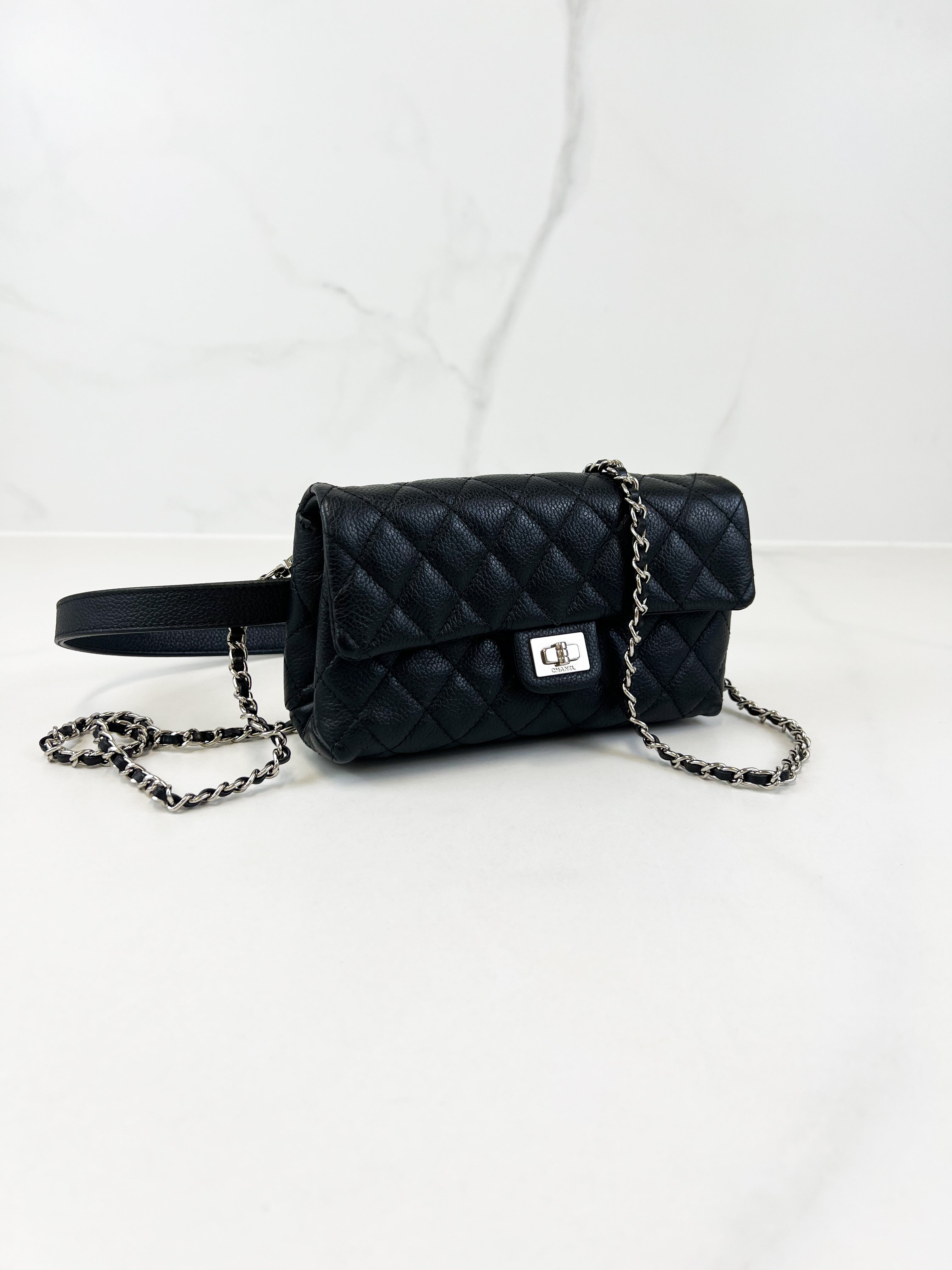 Chanel Quilted 2.55 Quilted Belt Bag with Crossbody Chain