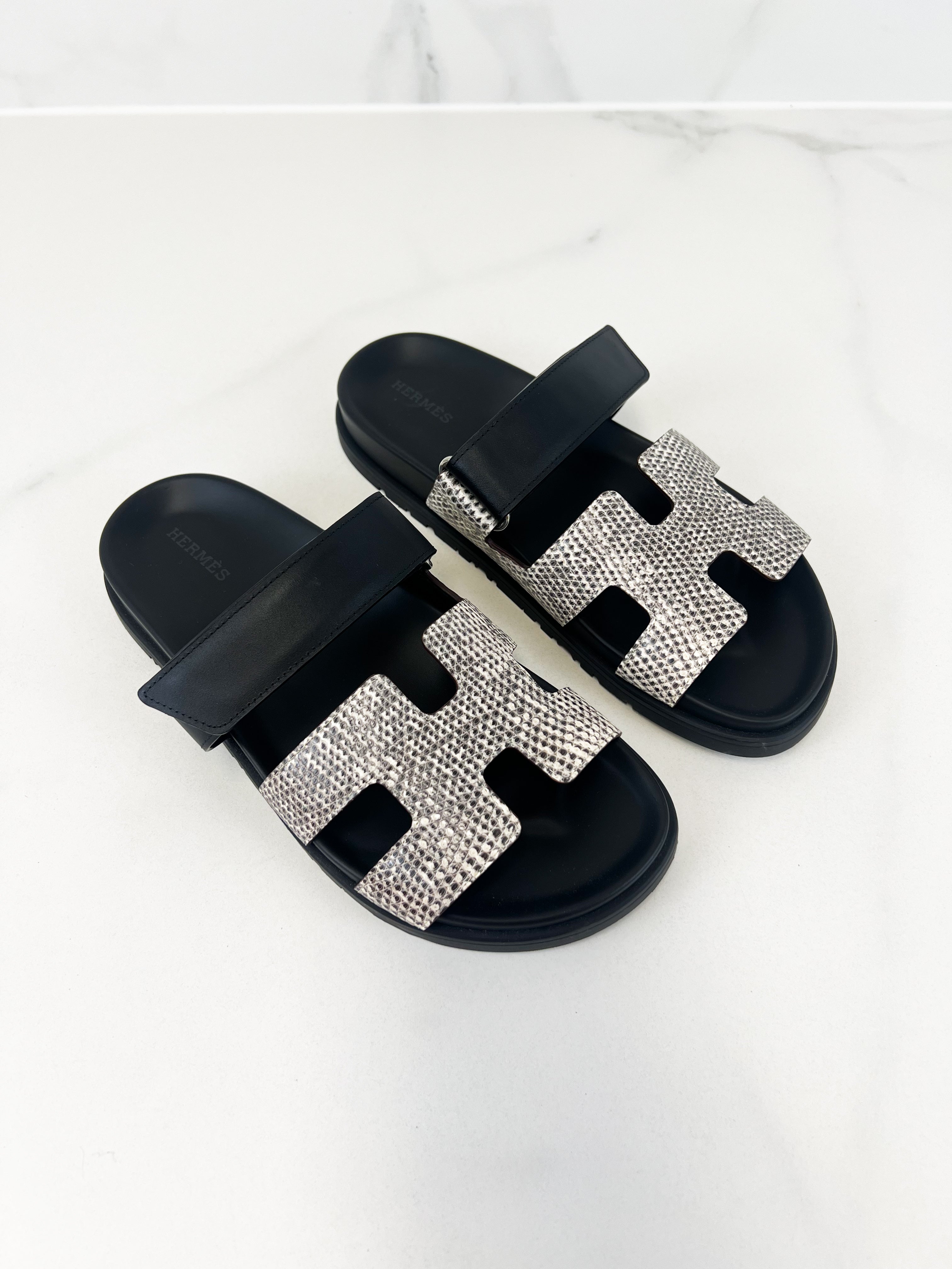Hermes Lizard Ombre Chypre Sandal Size 39