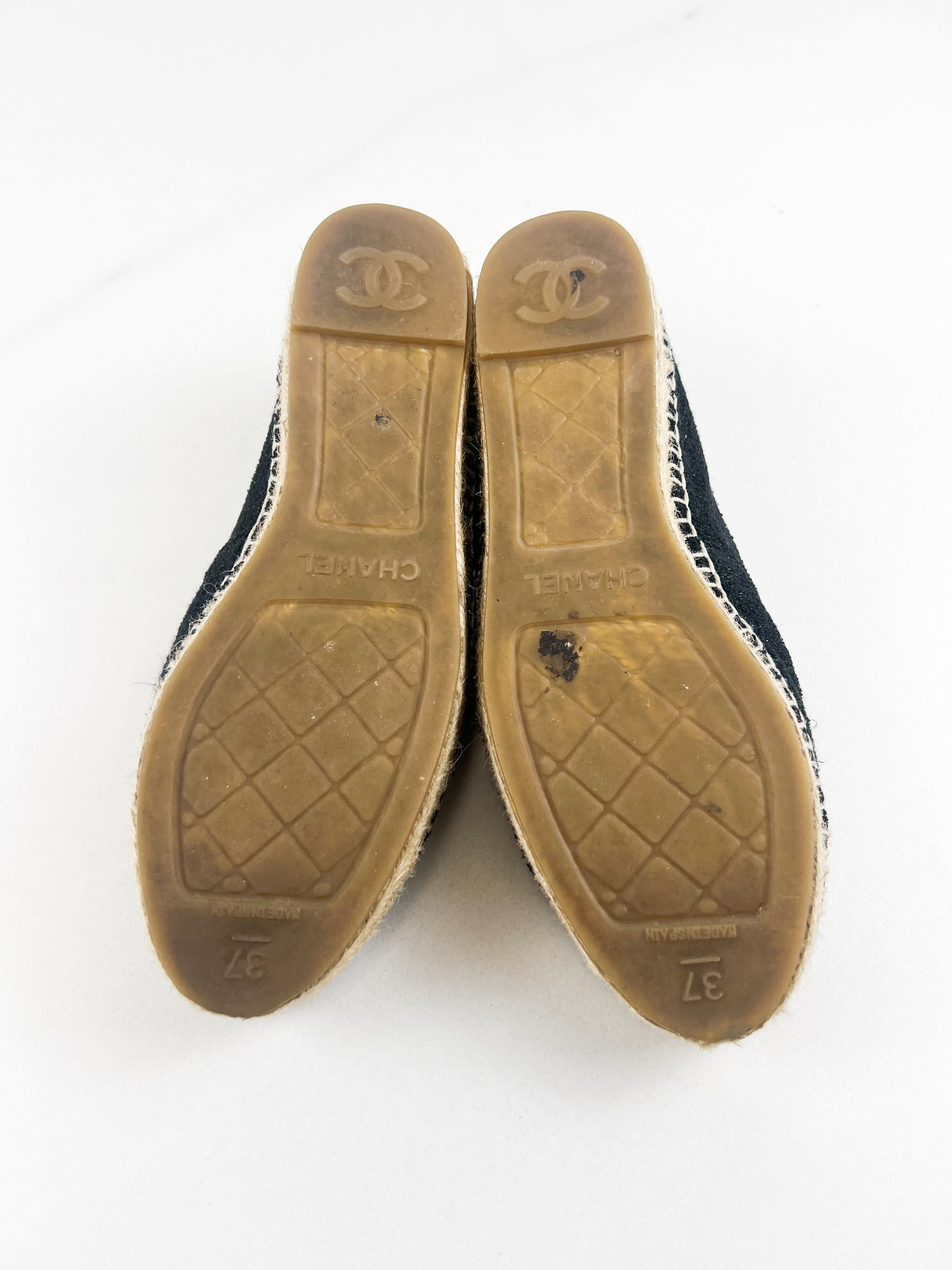 Chanel CC Tweed Espadrille Size 37