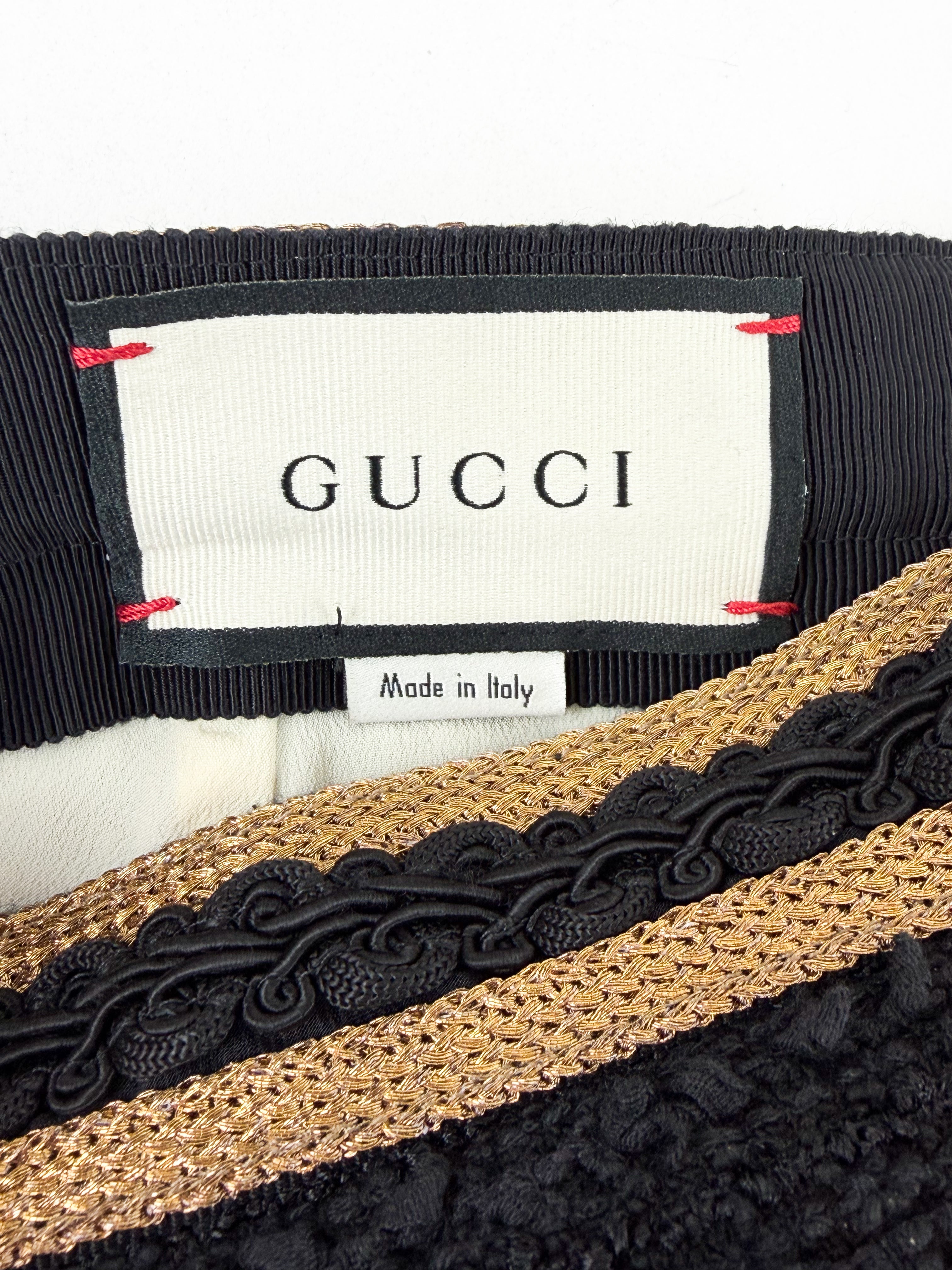 Gucci Tweed Skirt in Black with Gold Detailing