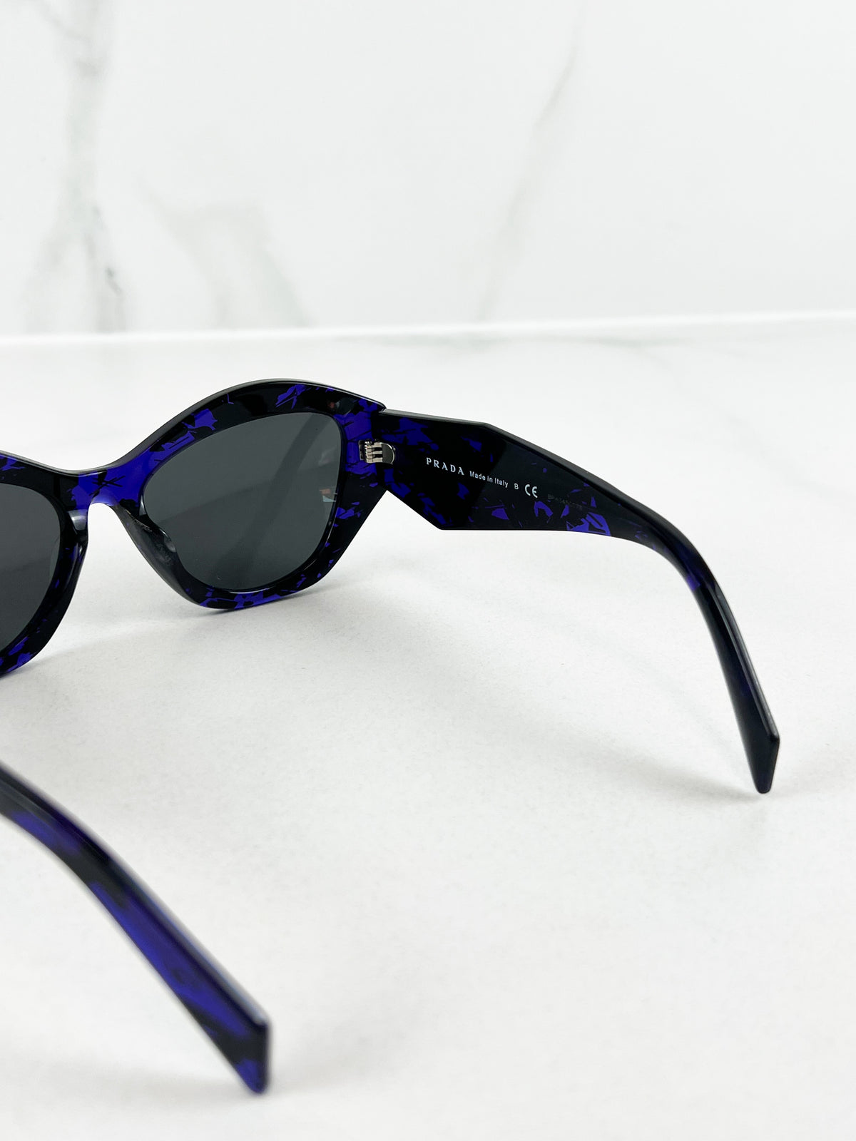Prada Cat-Eye Black Purple Sunglasses SPR 07Y-F