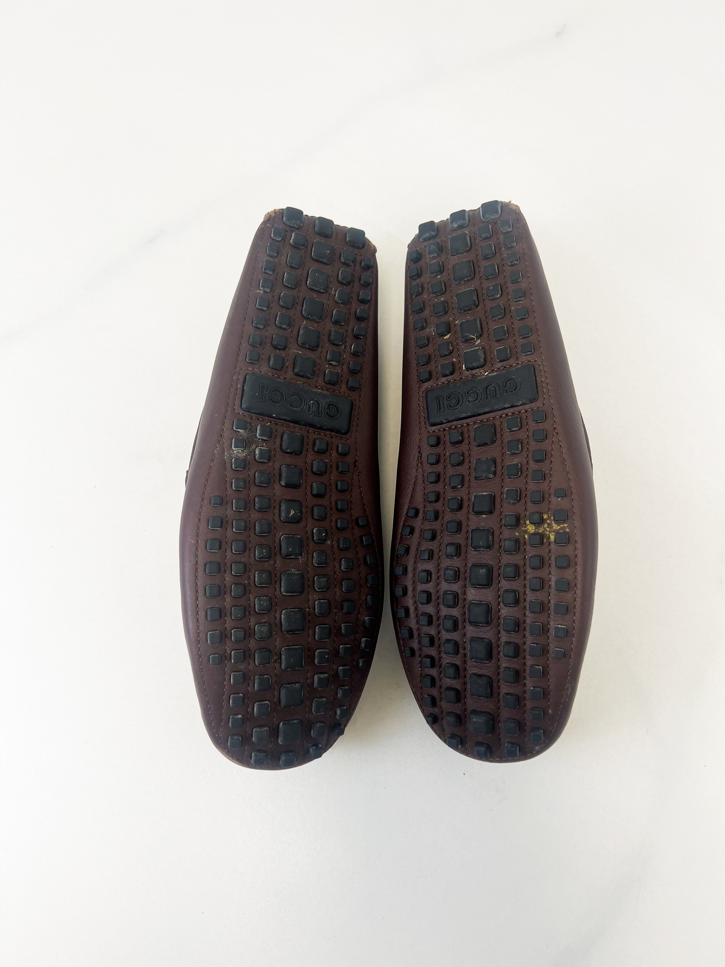 Gucci Burgundy Leather Horsebit Loafer Size 9.5