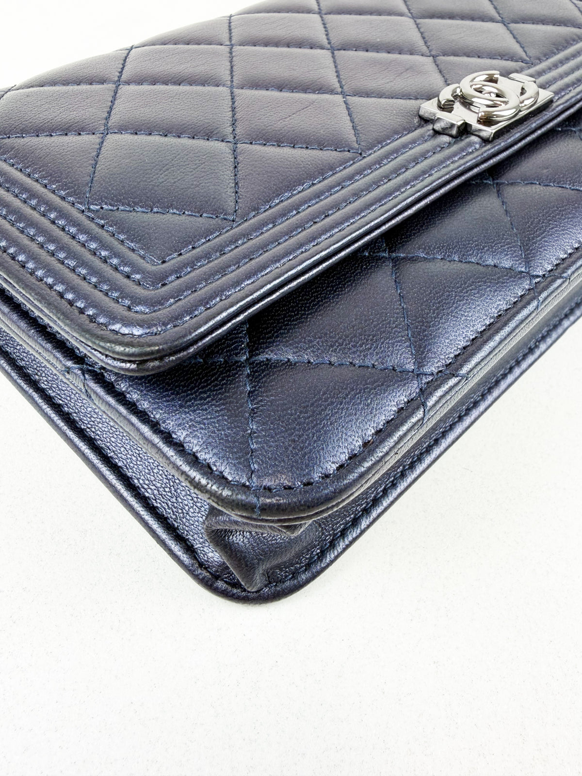 Chanel Boy Wallet on Chain in Quilted Lambskin with SHW