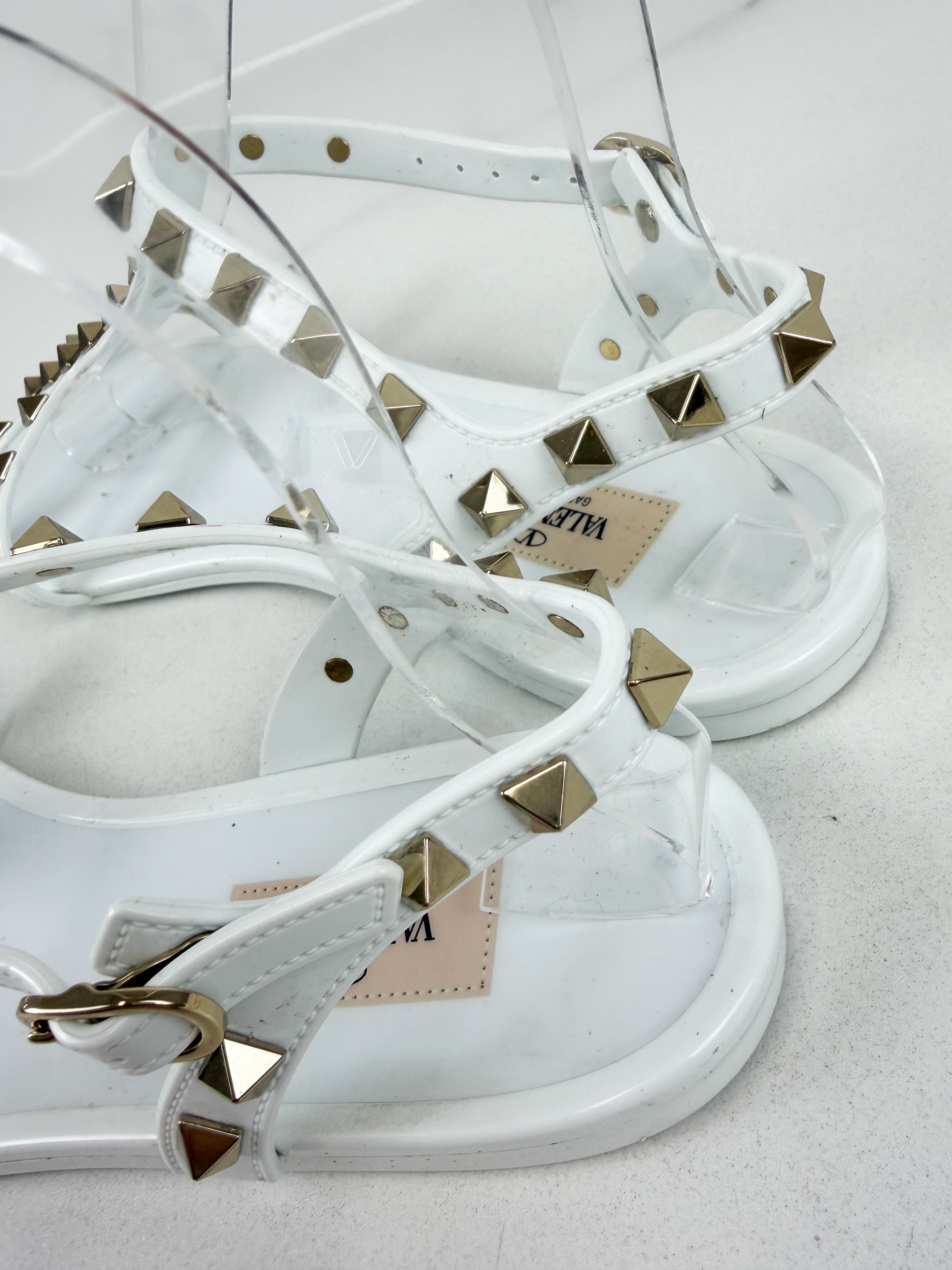Valentino Jelly Rockstud Sandals Black Size 41