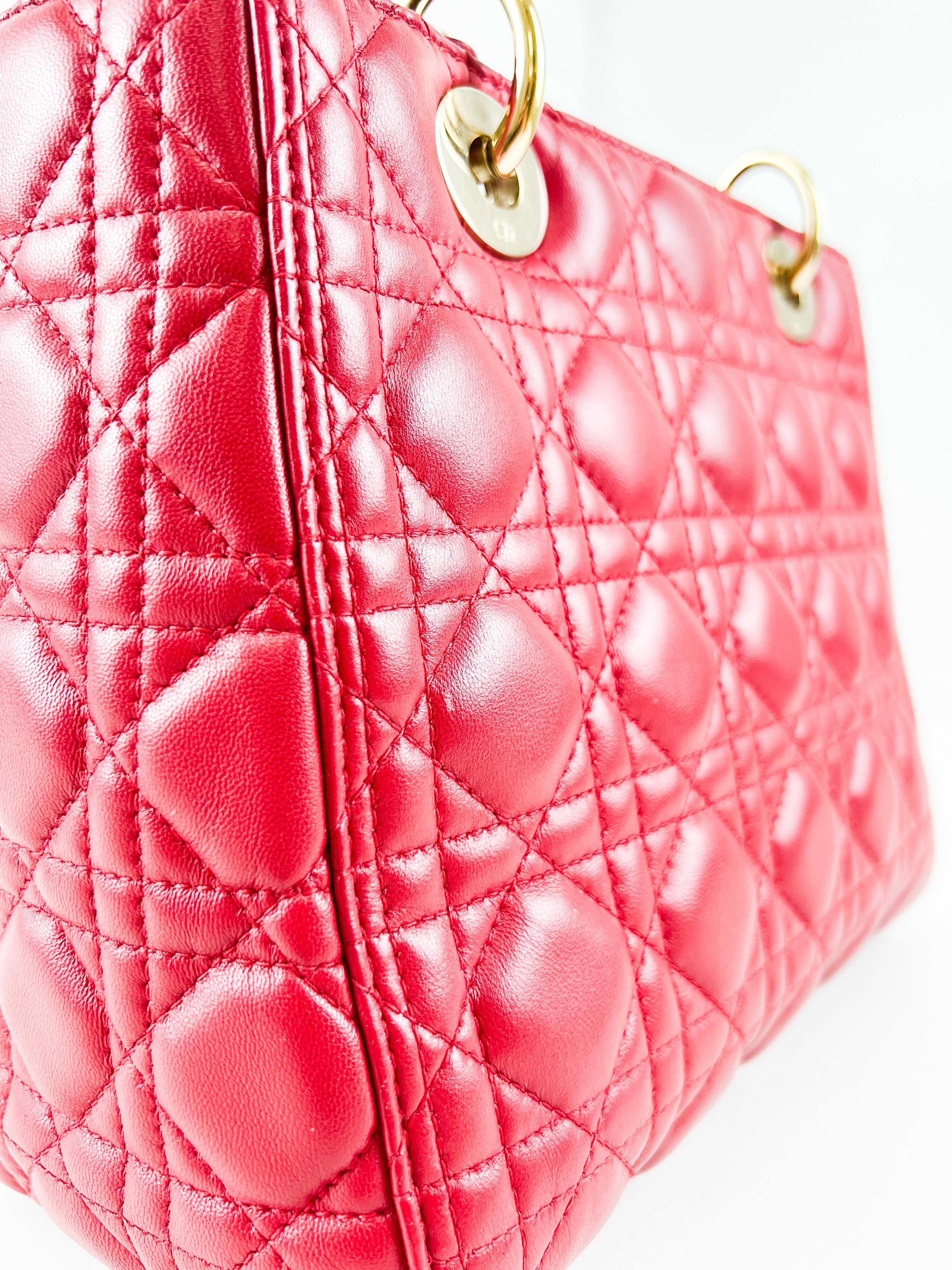 Christian Dior Red Medium Lady Dior