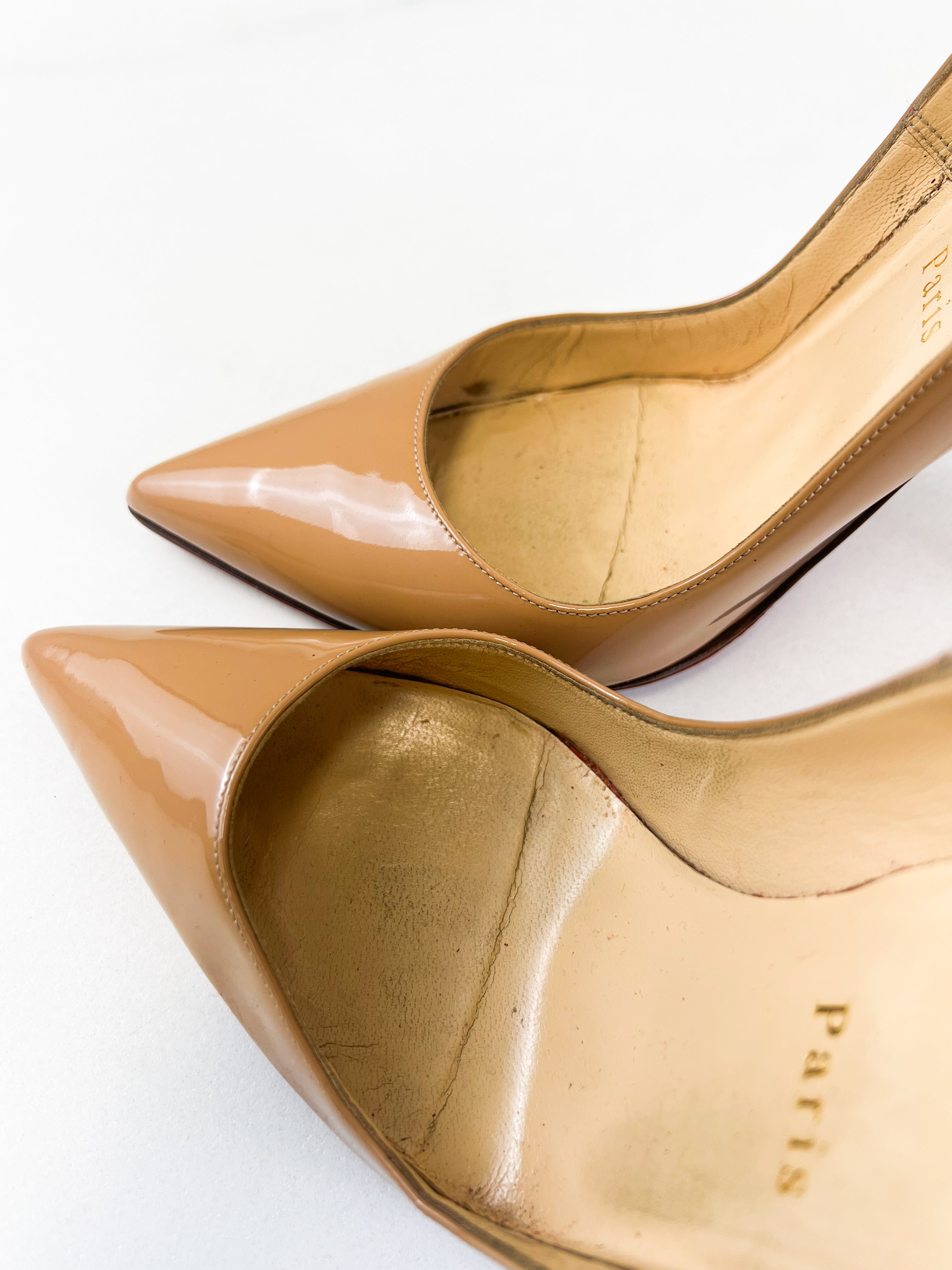 Christian Louboutin Patent Nude So Kate 120 Size 37
