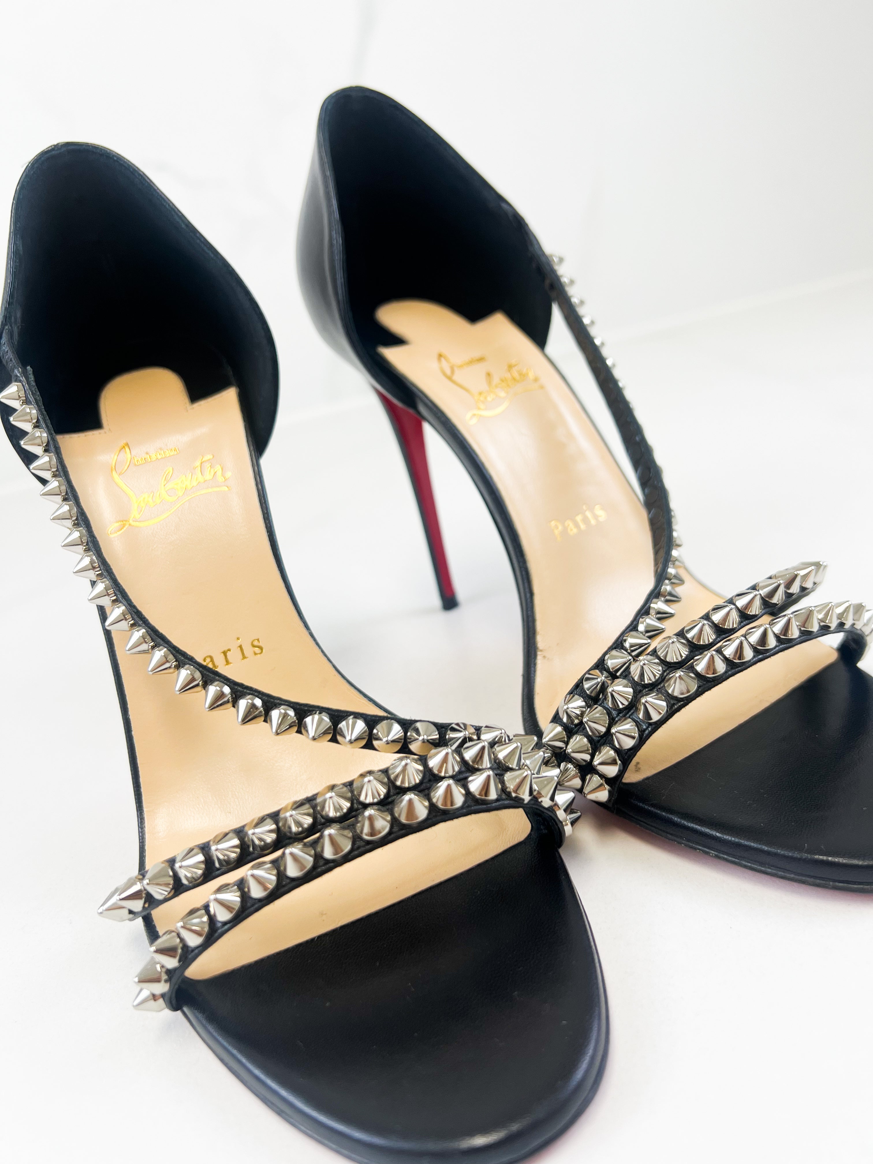 Christian Louboutin So Spike 100 Black Size 38.5