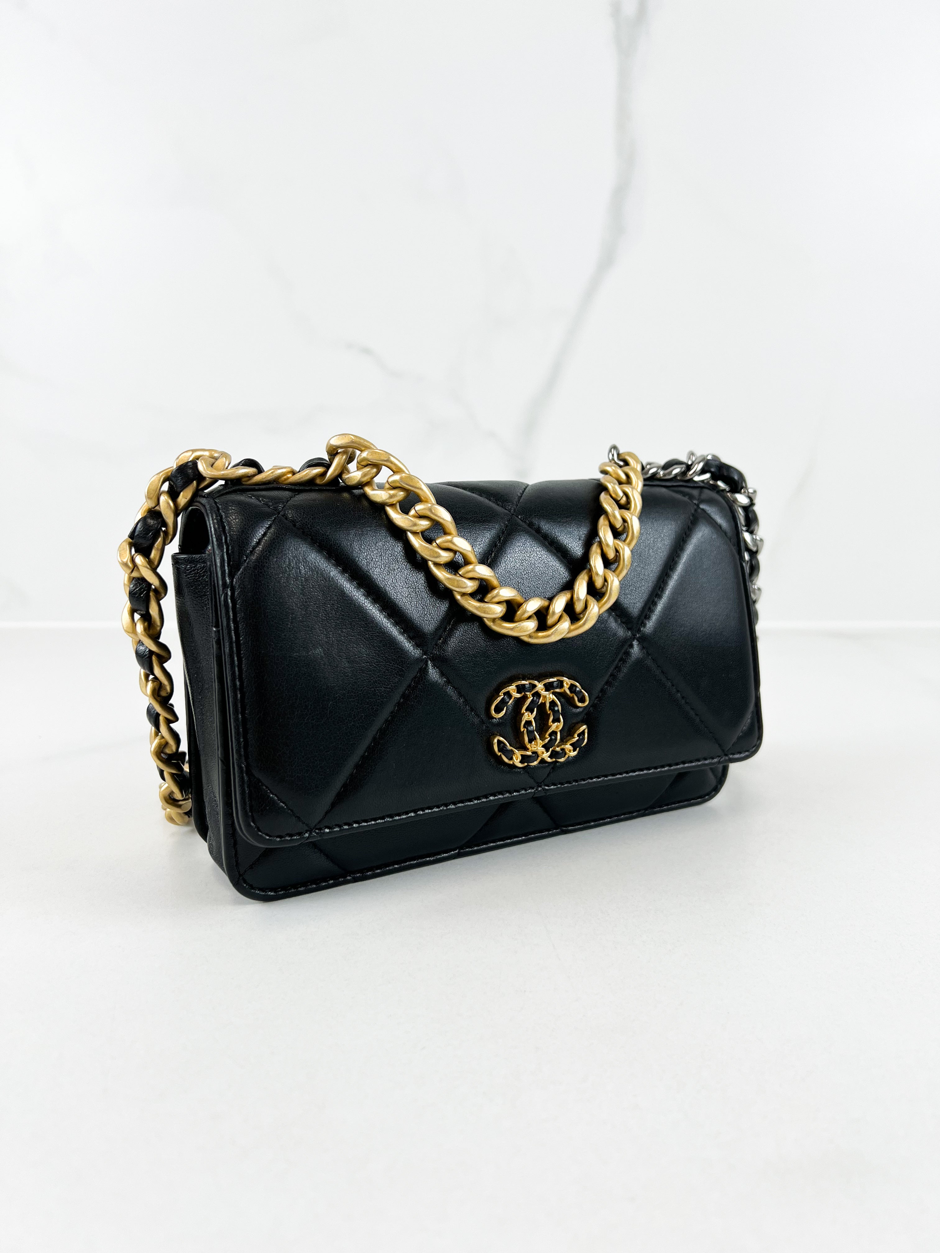 Chanel 19 Wallet on Chain WOC in Lambskin Leather