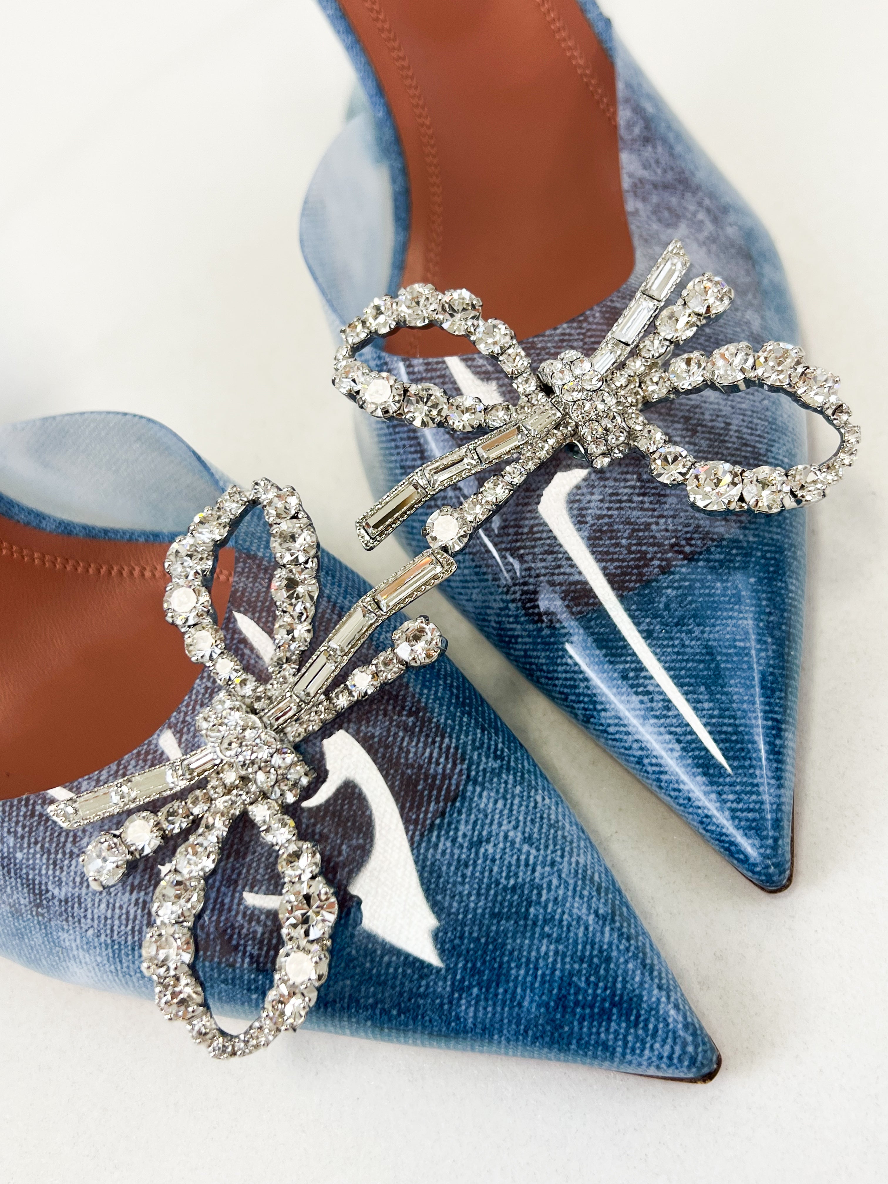 Amina Muaddi Rosie Glass Sling 95mm Pump Size 40