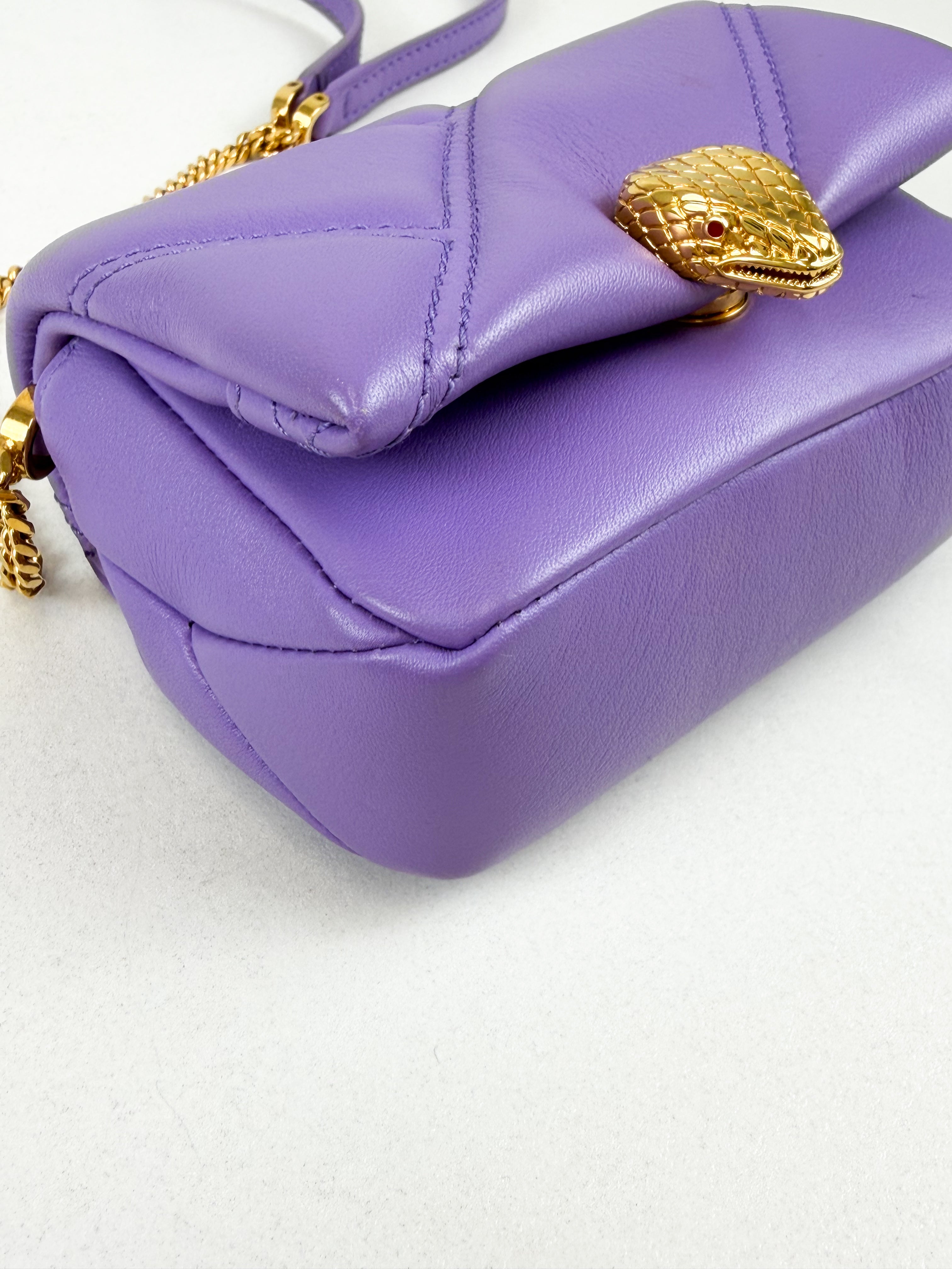 Bvlgari Serpenti Purple Quilted Leather Cabochon Micro Bag