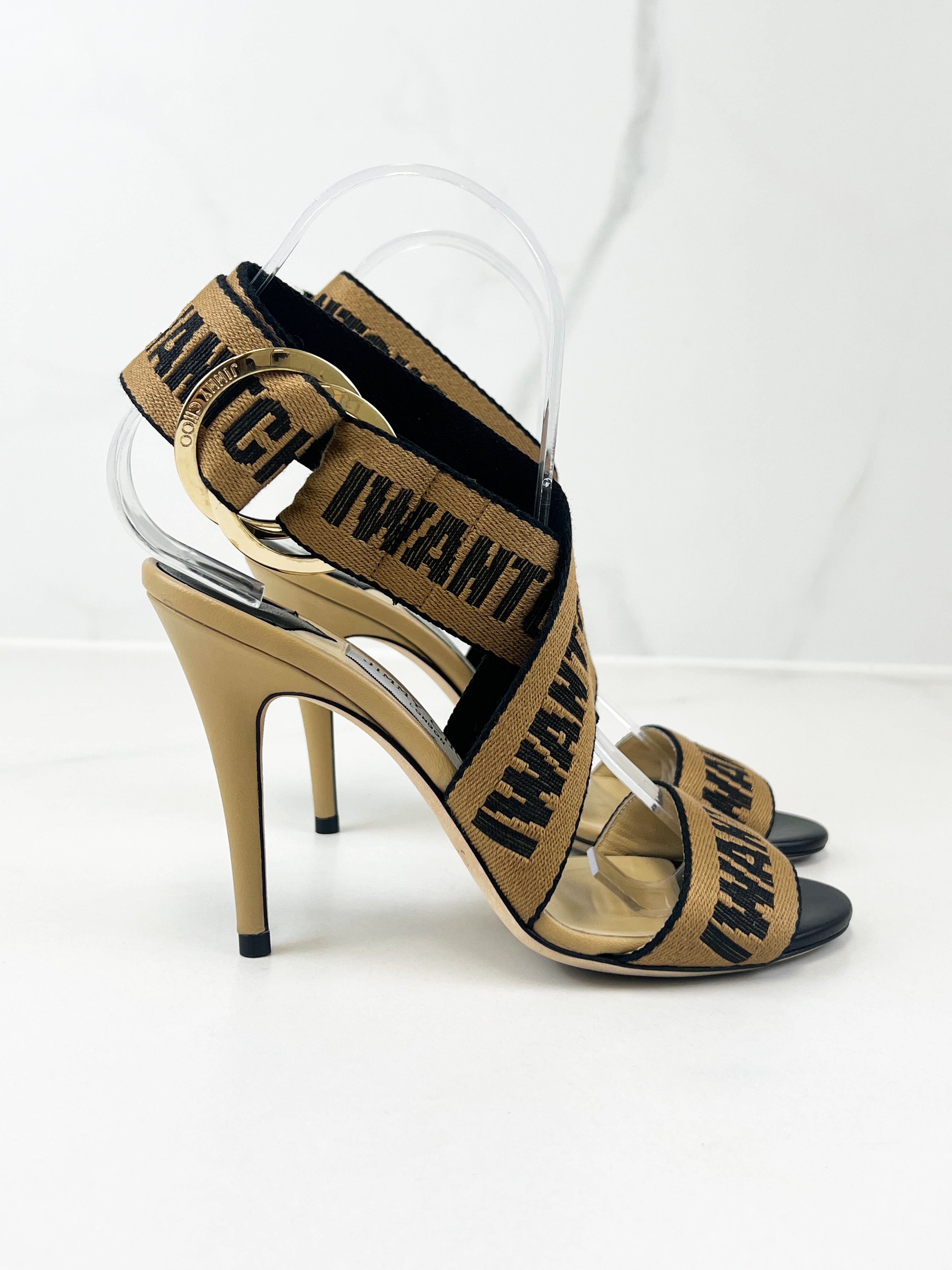 Jimmy Choo Bailey Logo 100 Sandals Size 36