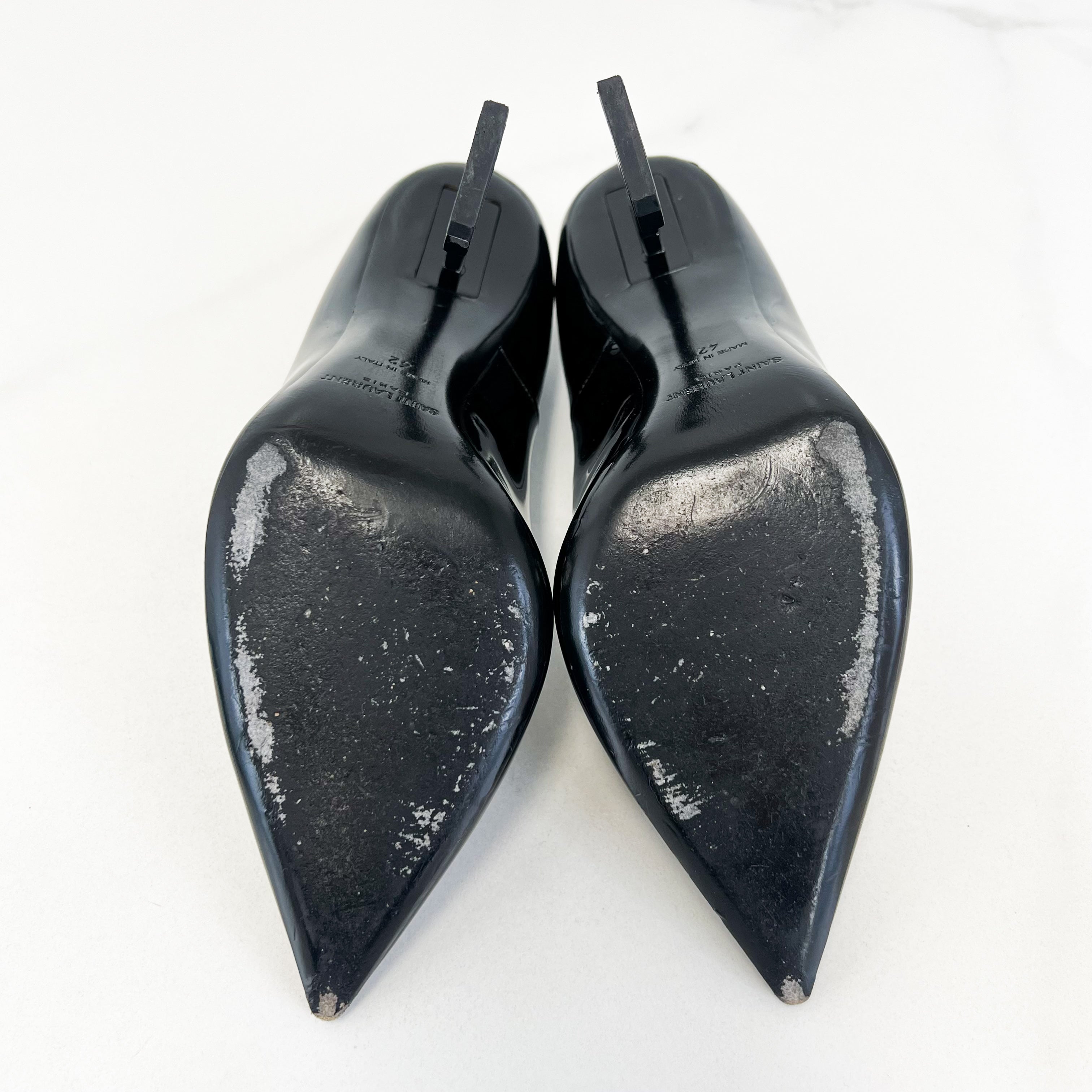 Saint Laurent Opyum Black Leather Pumps BHW Size 42