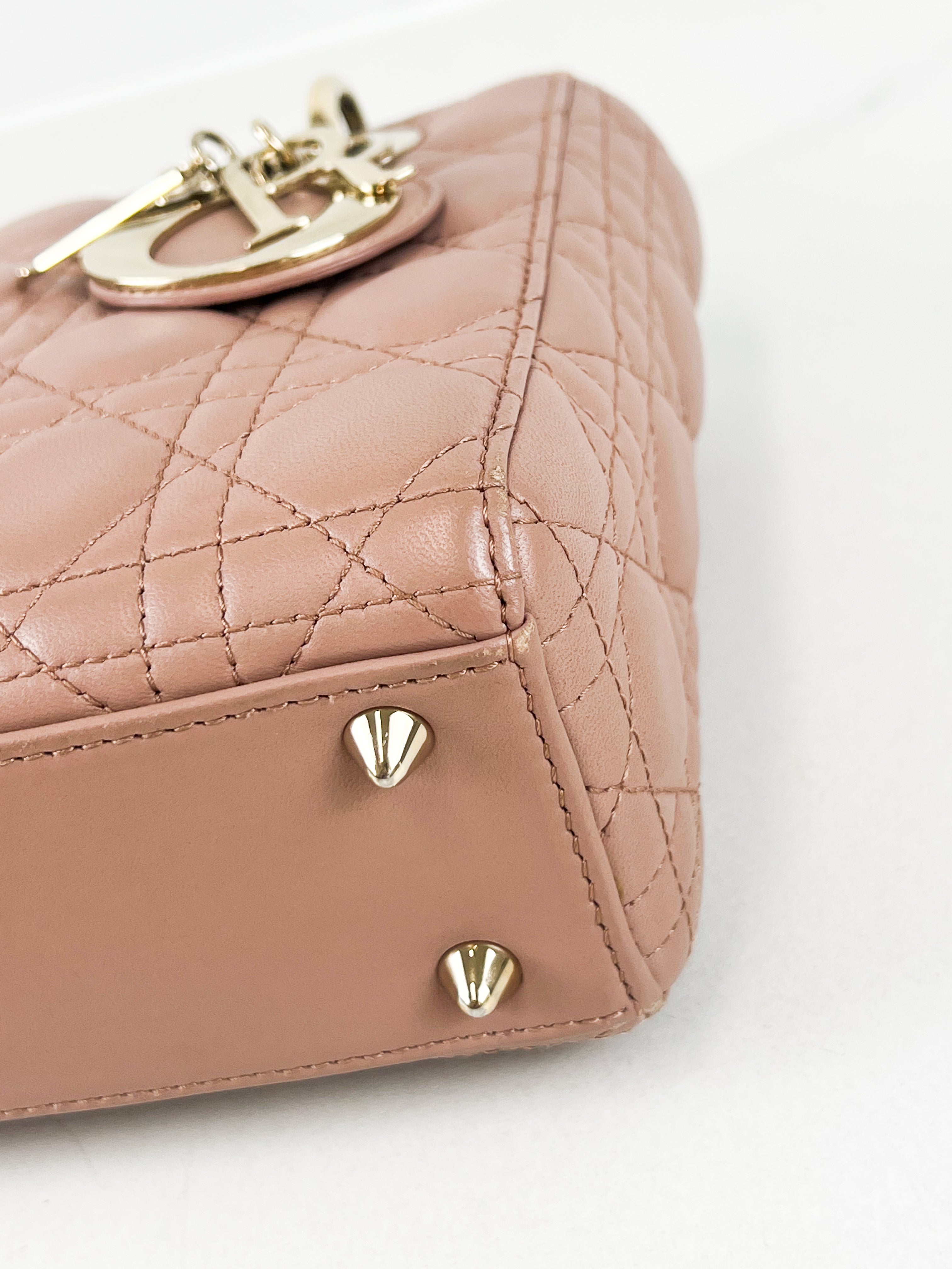 Christian Dior Small Lady Dior In Blush Cannage