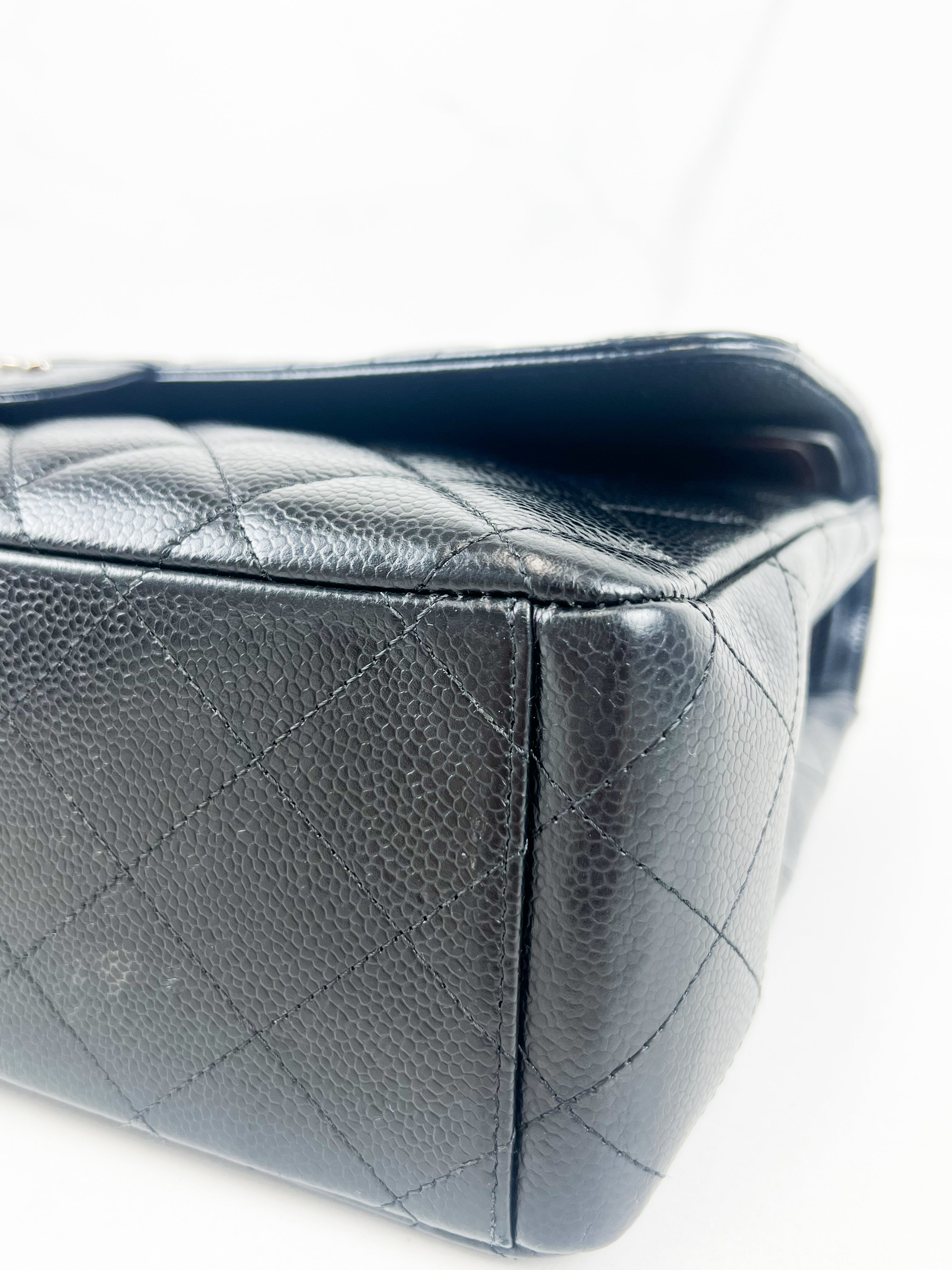 Chanel Jumbo Black Classic Double Flap Caviar Shoulder Bag