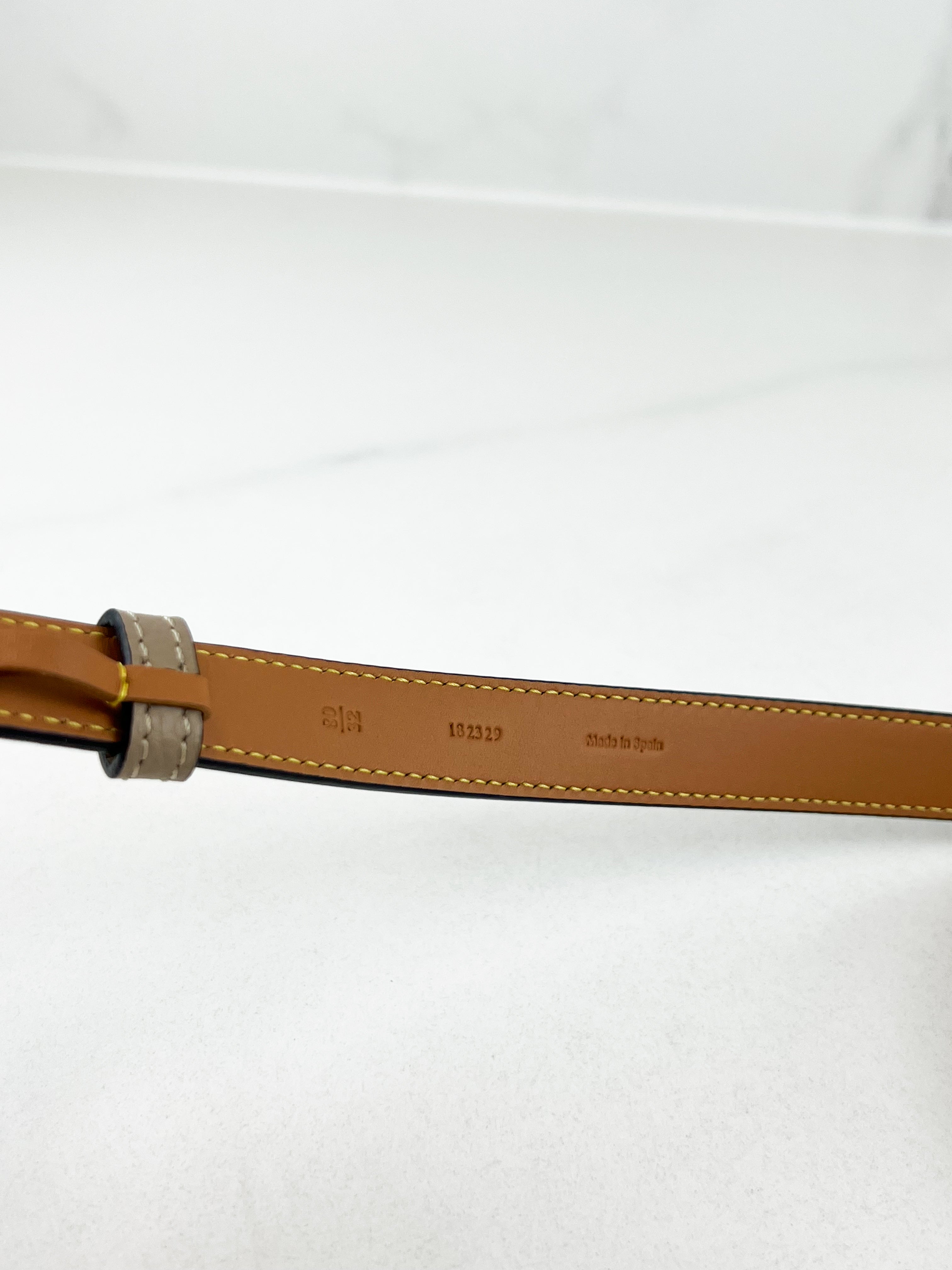 Loewe Anagram Belt 32mm in Beige/Grey with GHW Size 80
