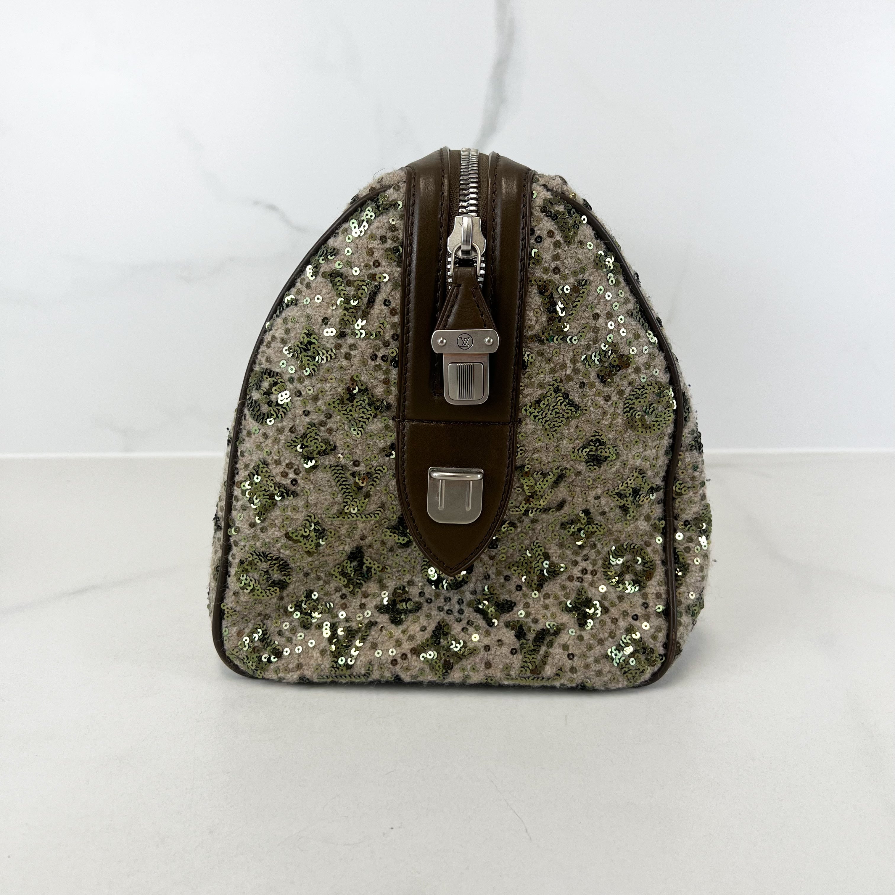 Louis Vuitton Khaki/ Brown Monogram Sequin Speedy 30