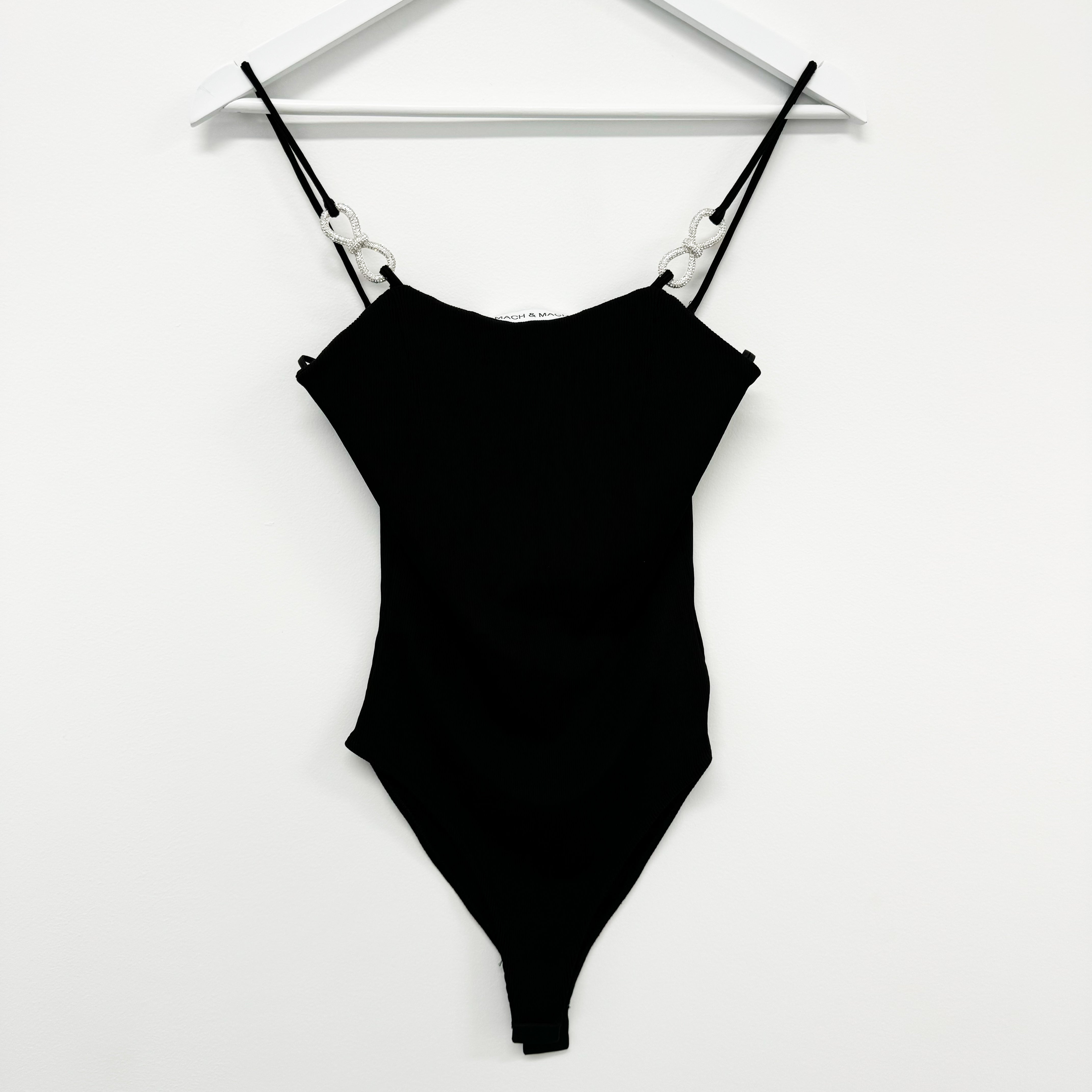 Mach & Mach Bow Crystal Leotard Black Size US 6