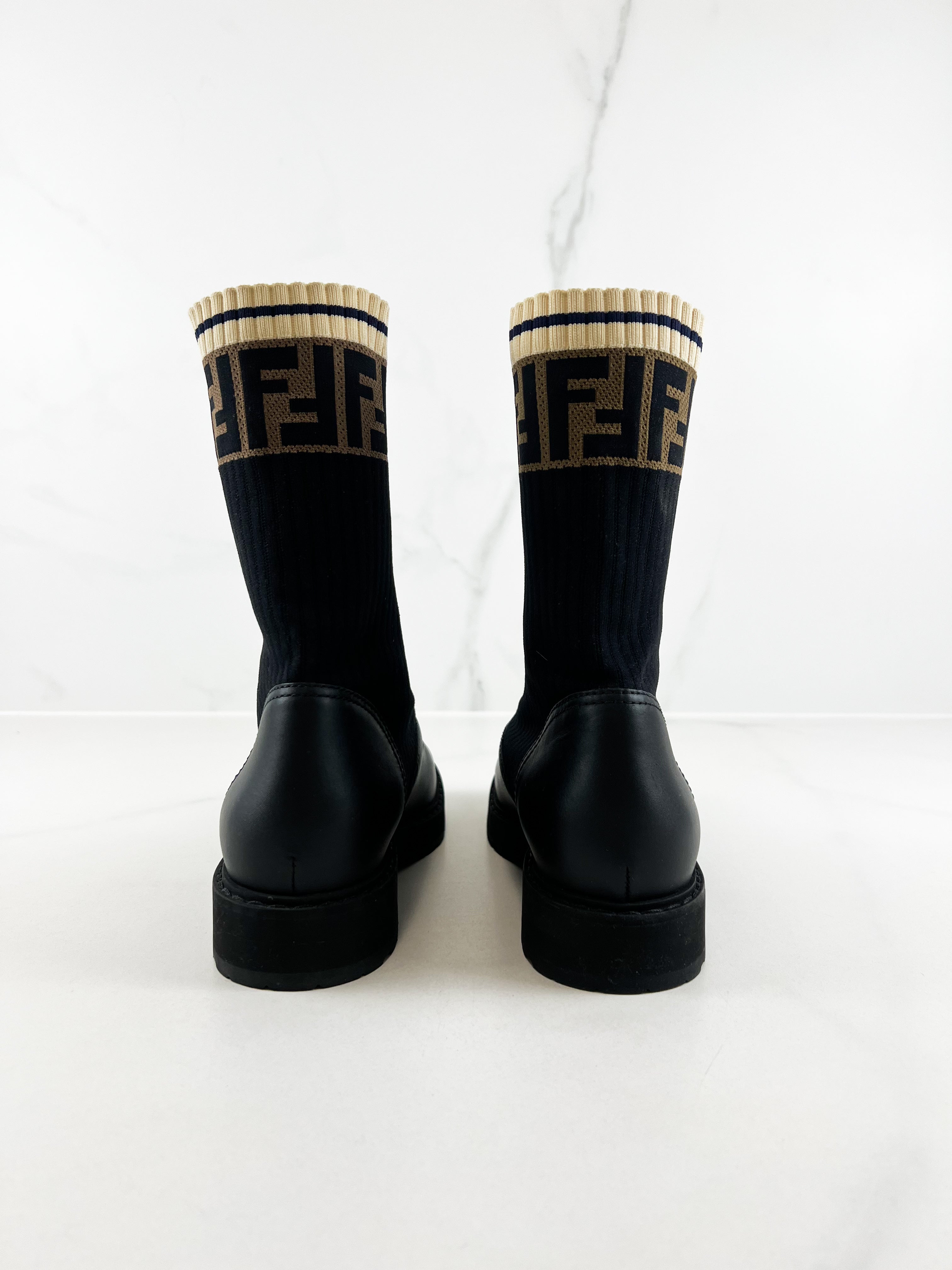 Fendi Rockoko Black Boots Size 39