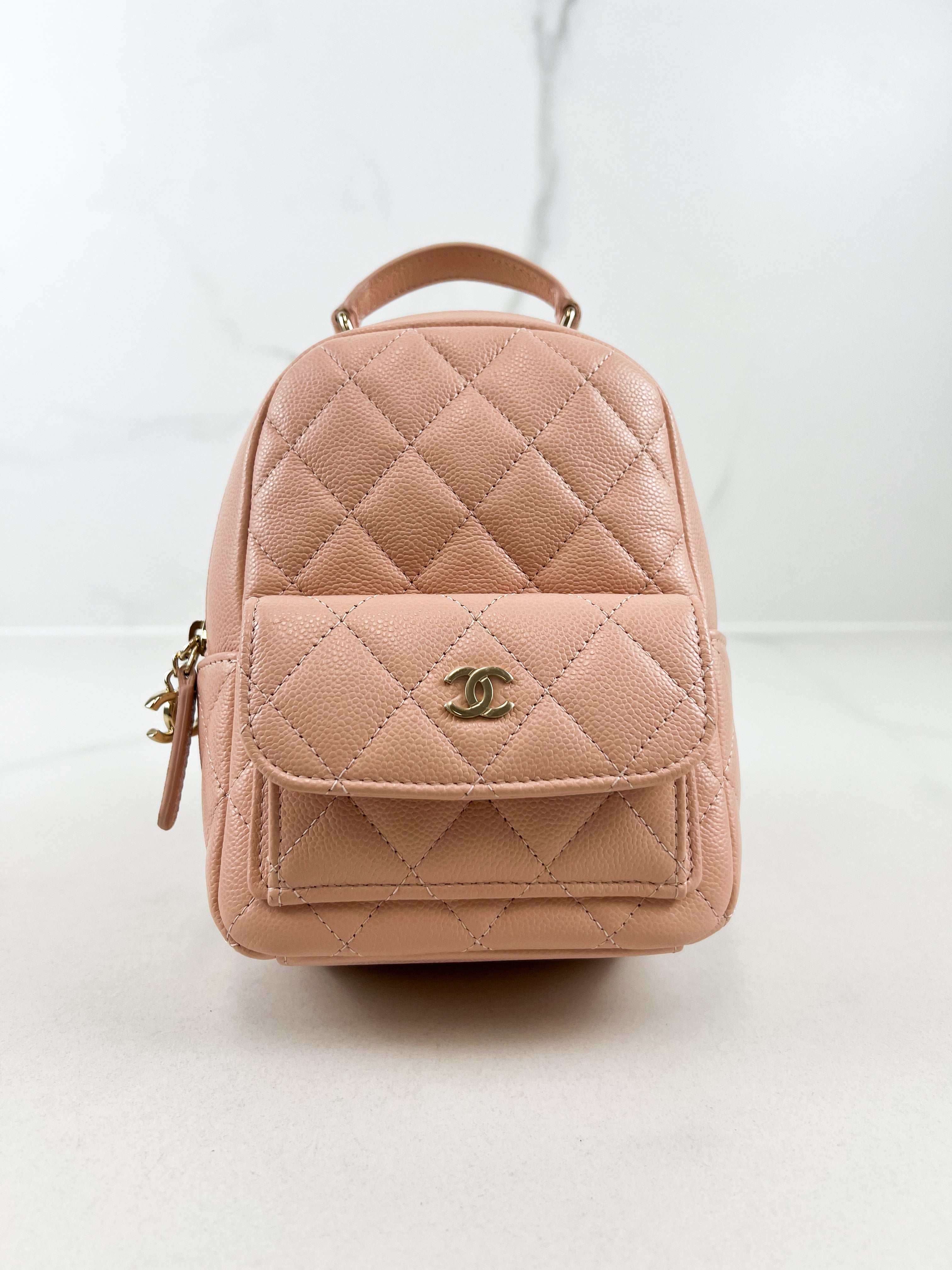Chanel 24C Mini Backpack in Pink Caviar Leather