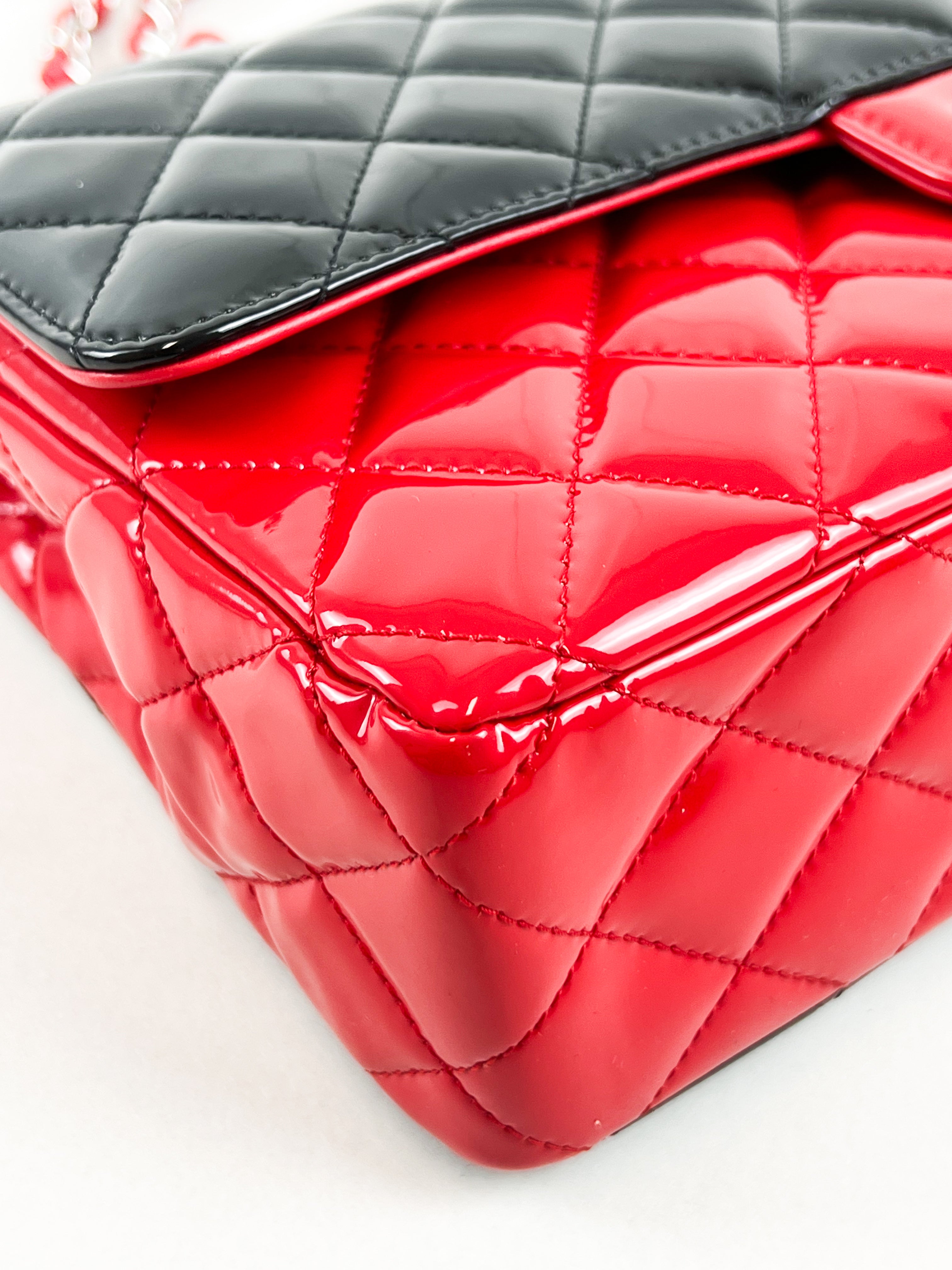 Chanel Small Classic Double Flap Patent Lambskin Shoulder Bag with SHW