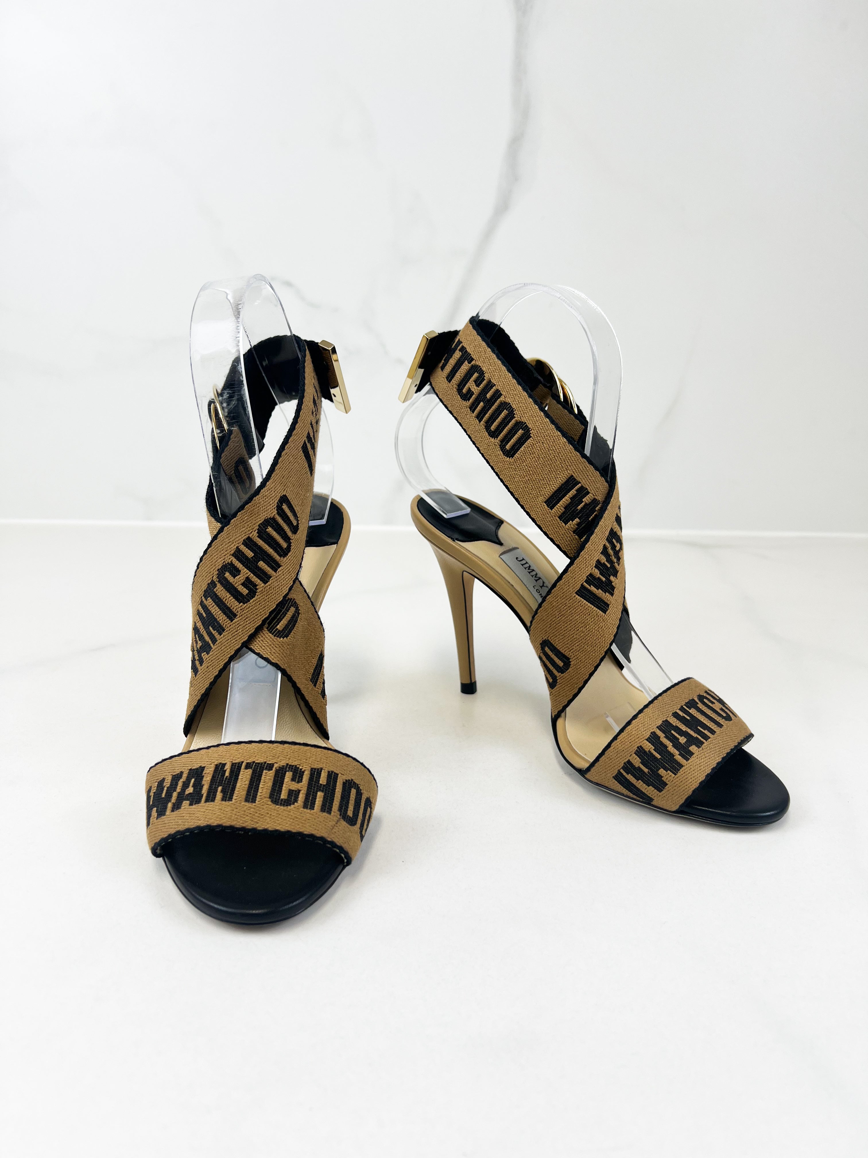 Jimmy Choo Bailey Logo 100 Sandals Size 36