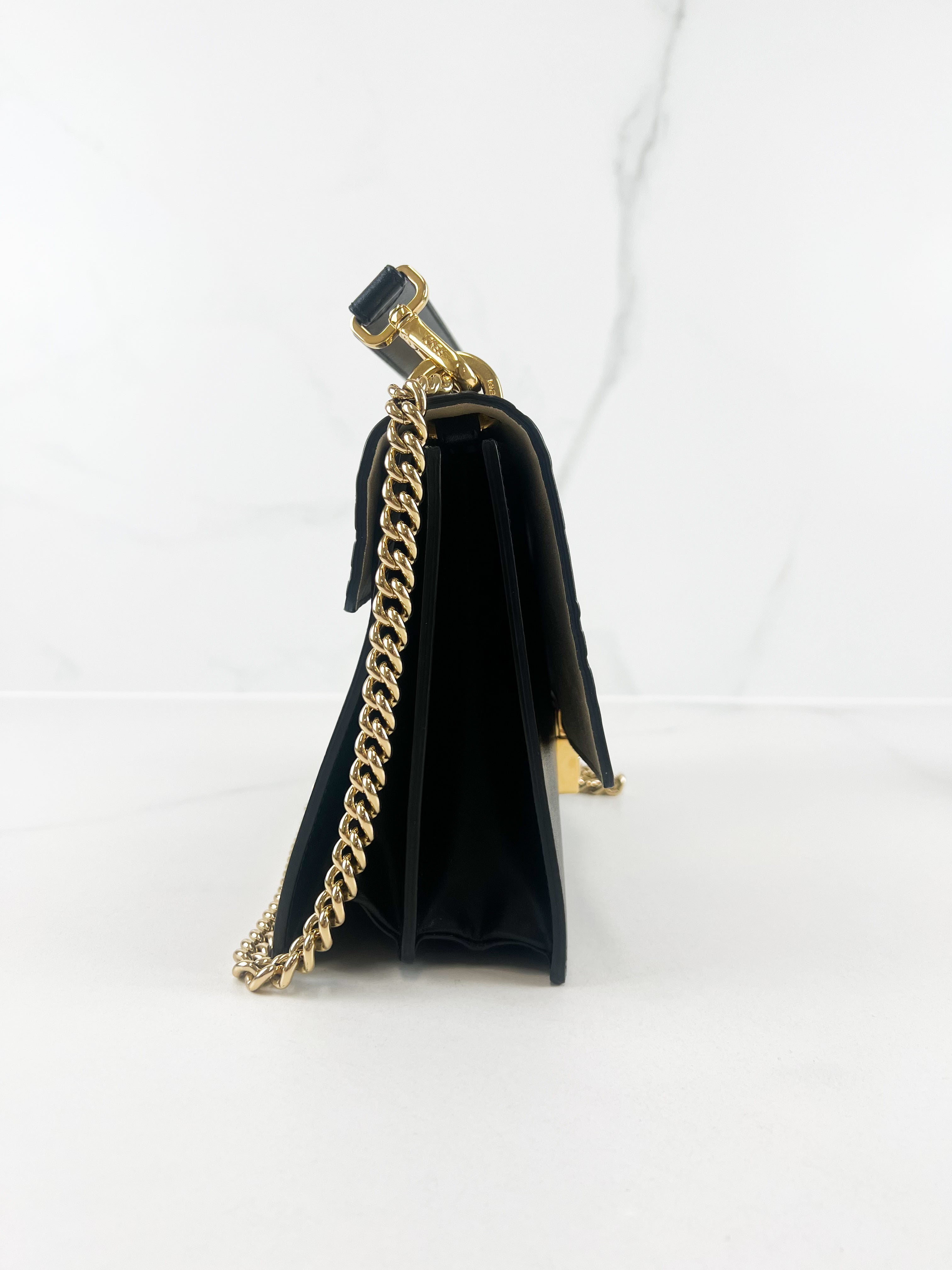 Fendi Kan I Medium Embossed Shoulder Flap Bag