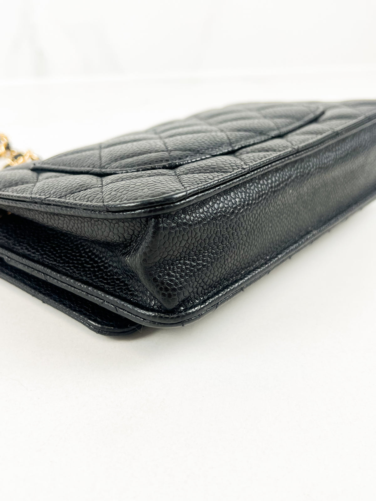Chanel Black Classic Caviar CC WOC with GHW