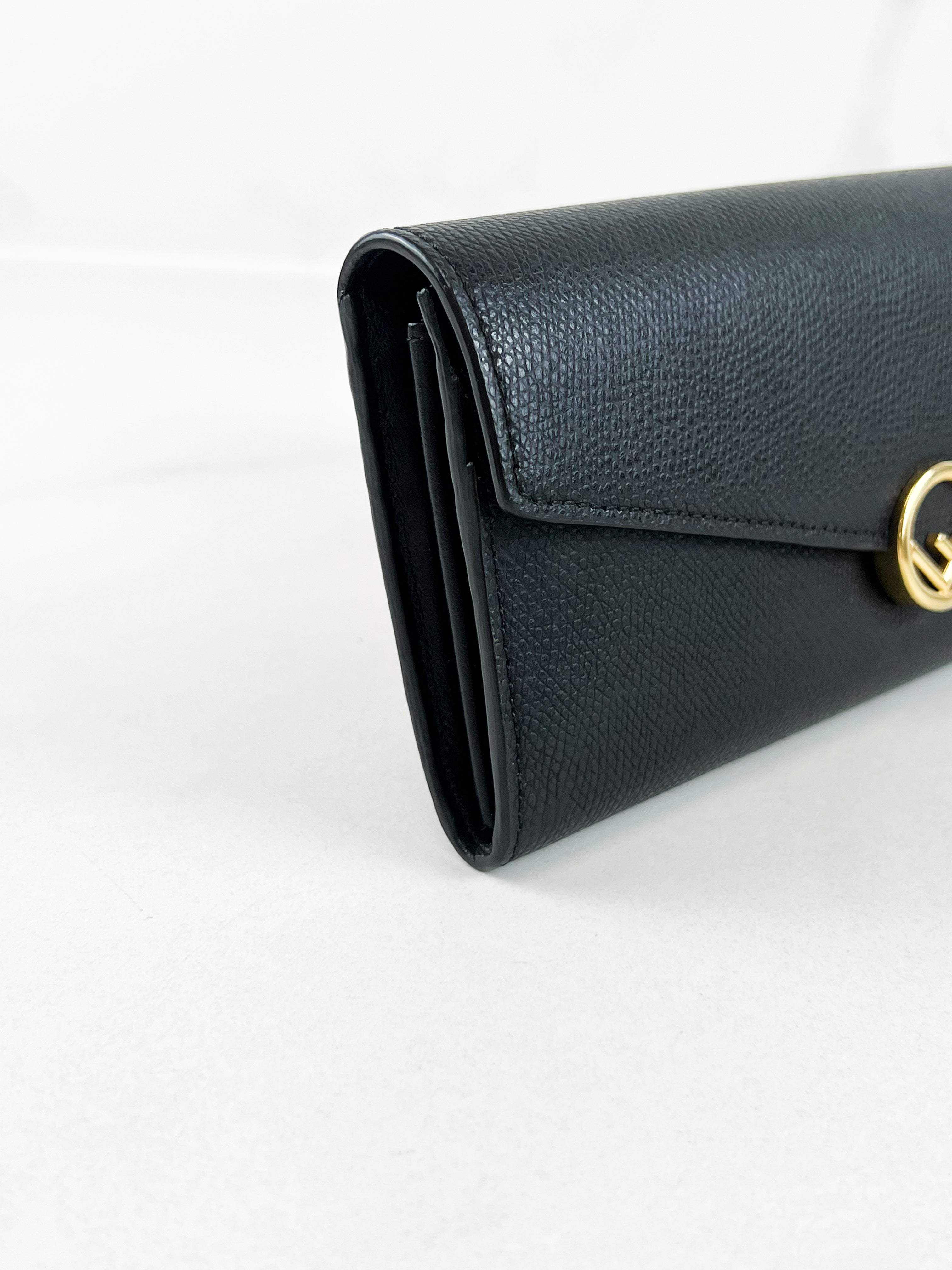Fendi Black Continental Wallet GHW