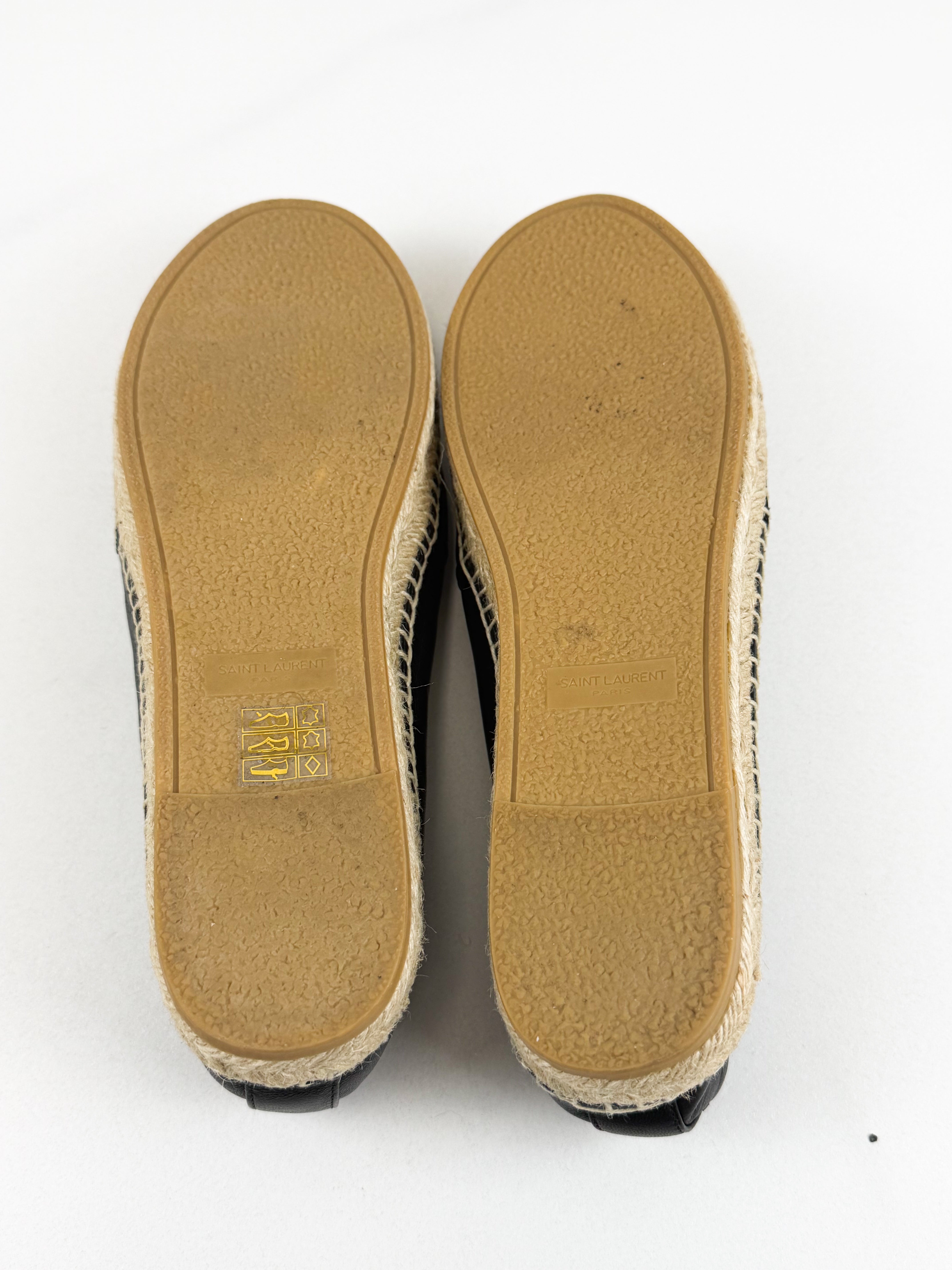 Saint Laurent Black Monogram Espadrilles Size 41.5