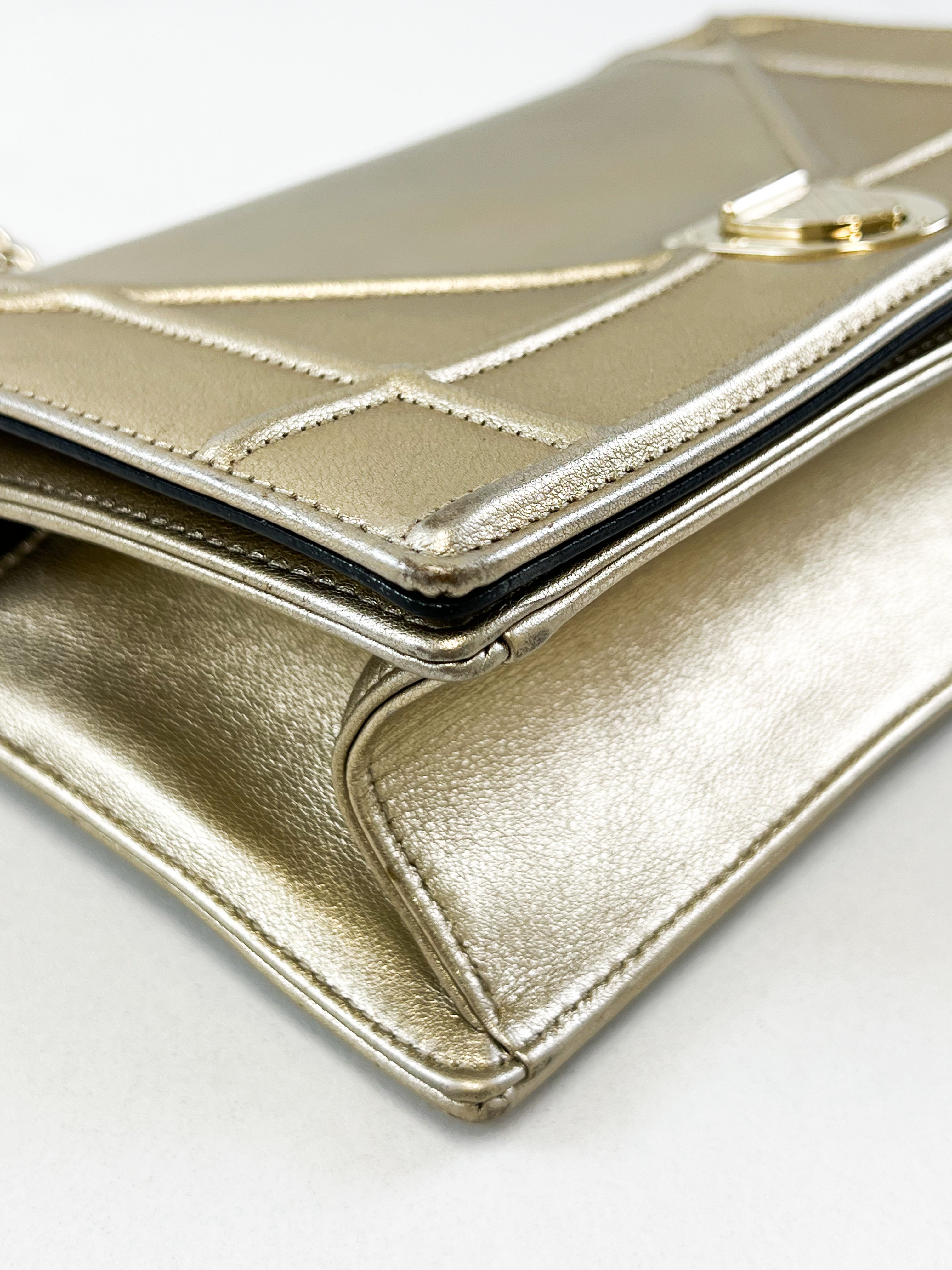 Christian Dior Gold Small Diorama Shoulder Bag GHW