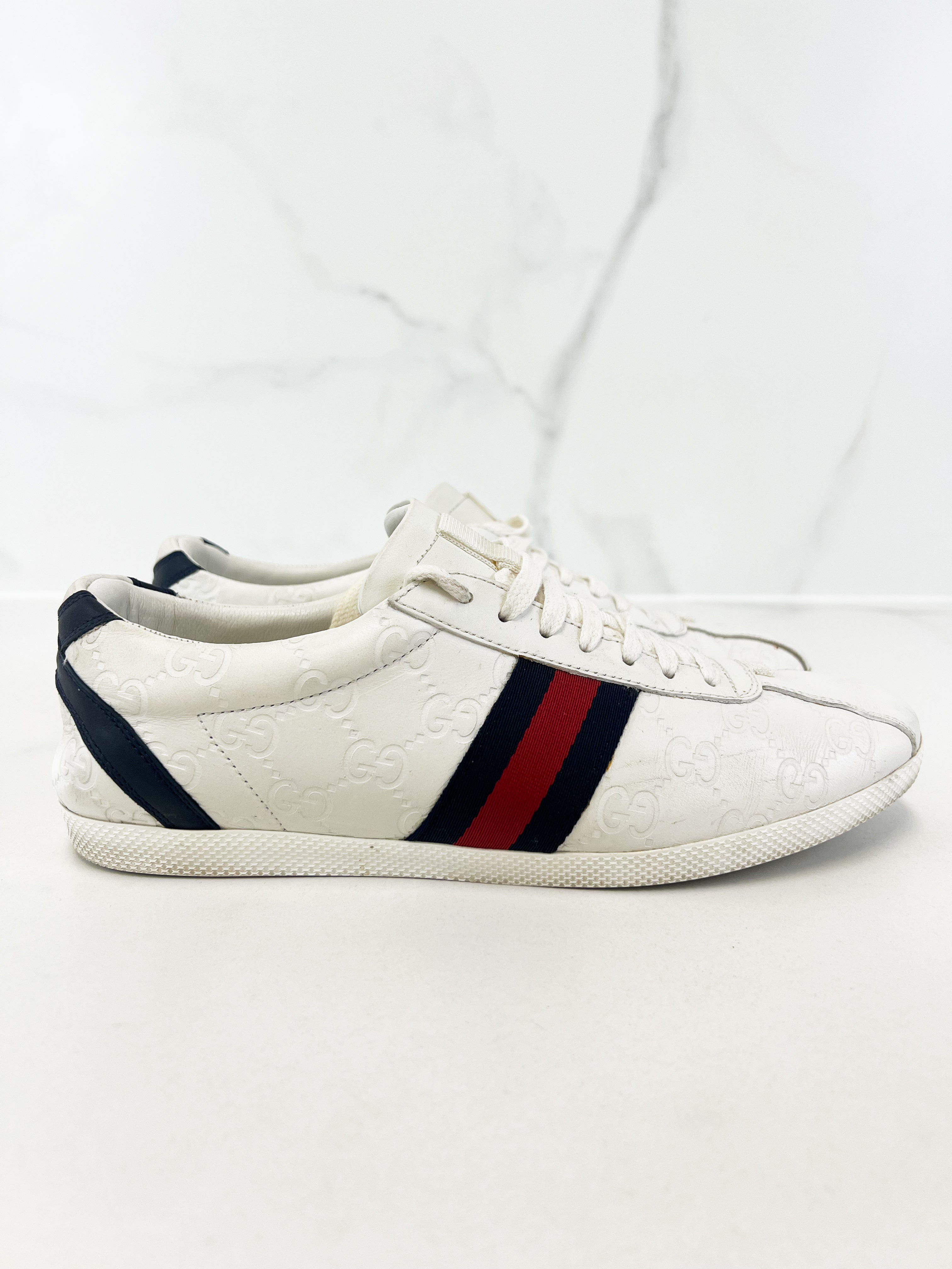 Gucci White GG Guccissima Sneaker Size 39