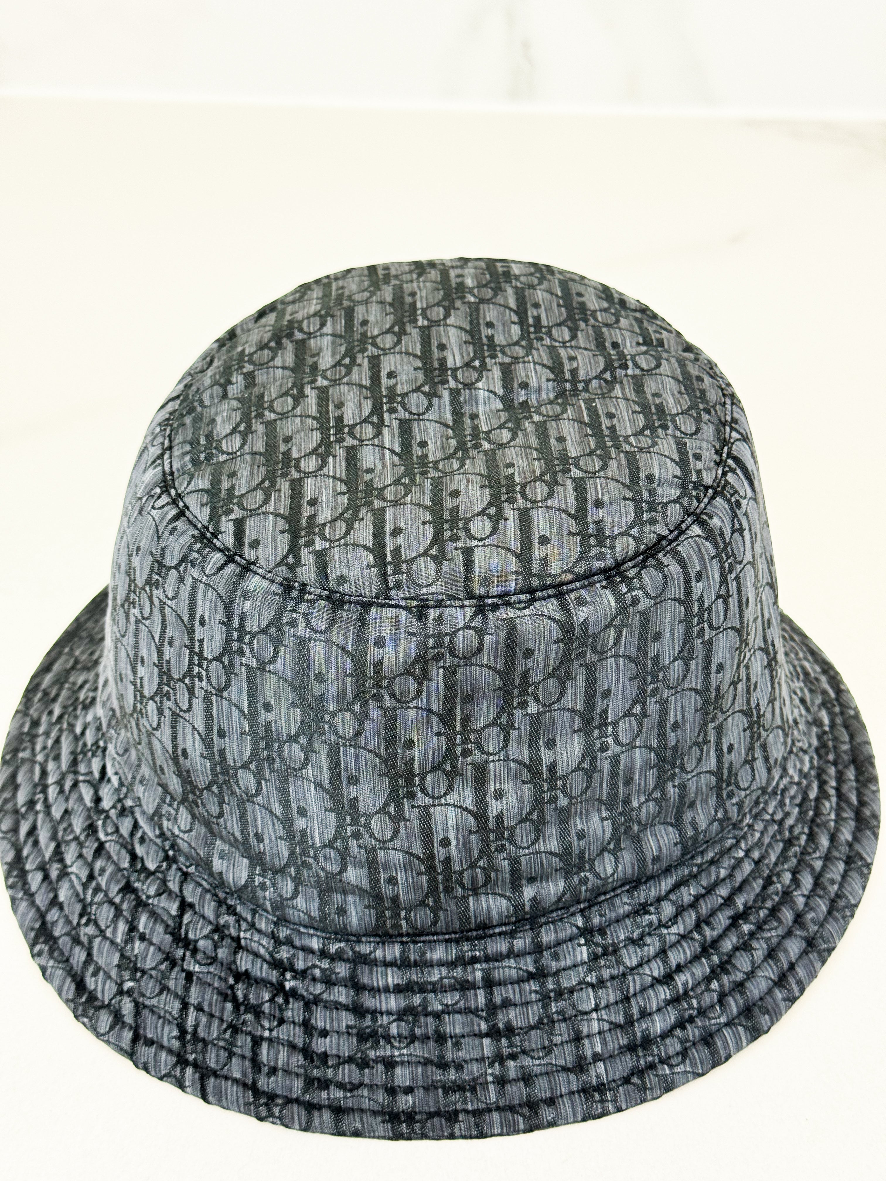 Christian Dior Oblique Technical Fabric Kids Brim Bucket Hat