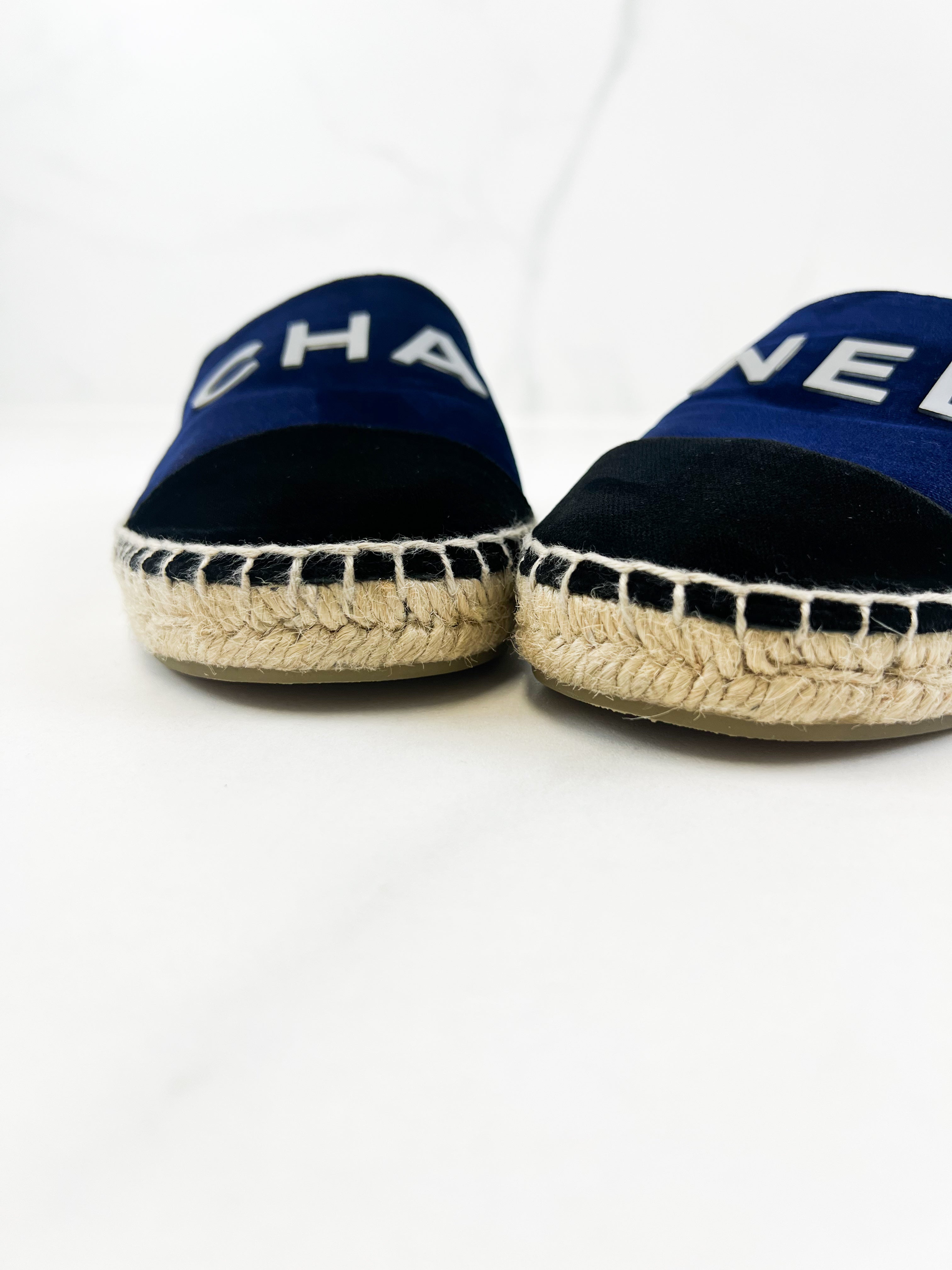 Chanel Cha nel Suede Espadrille Size 35