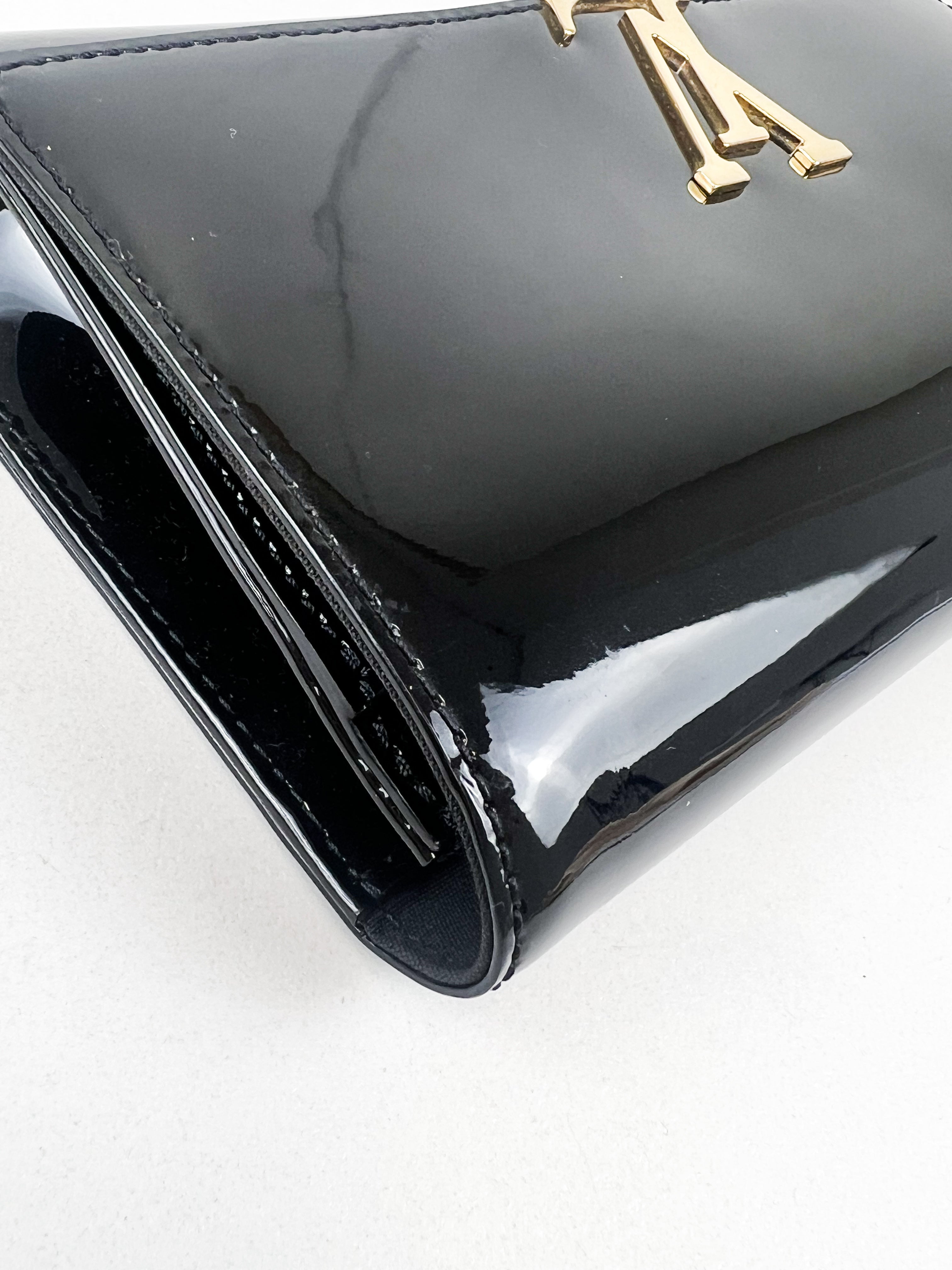 LV Patent Black St Louise Clutch