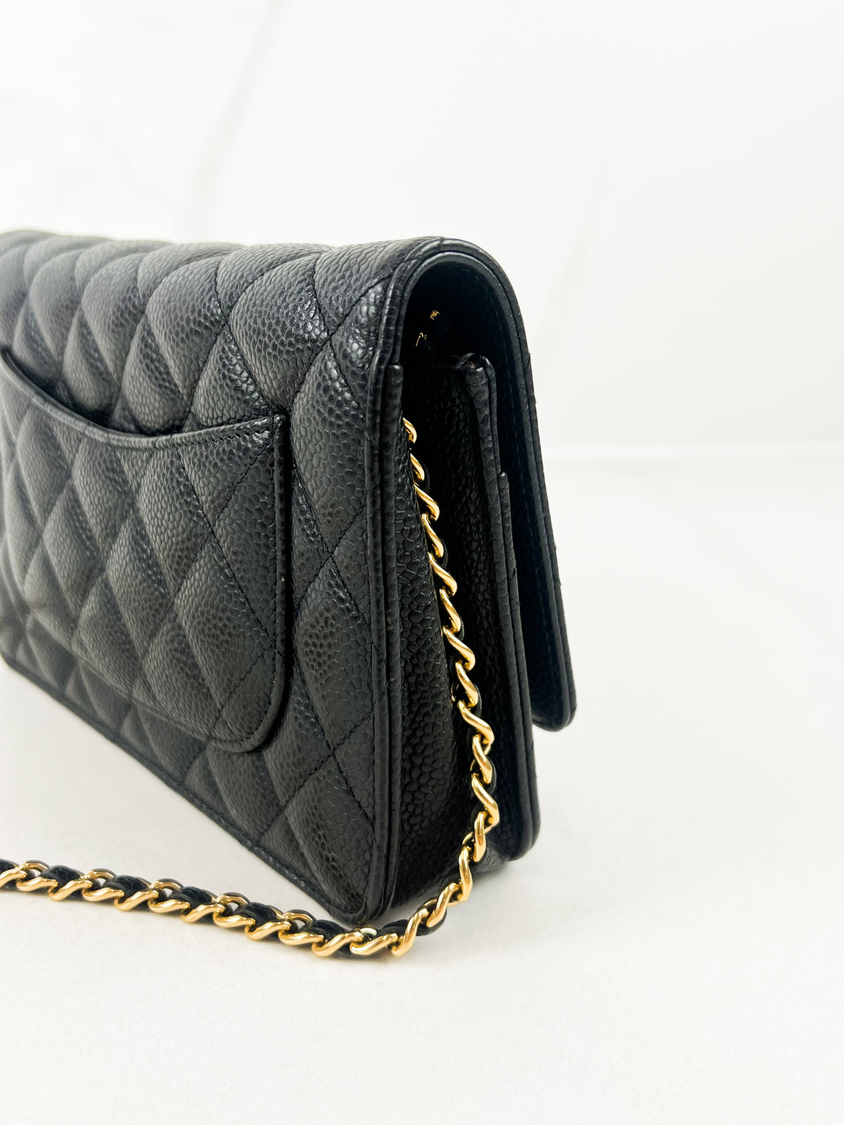 Chanel Black Classic Caviar CC WOC with GHW