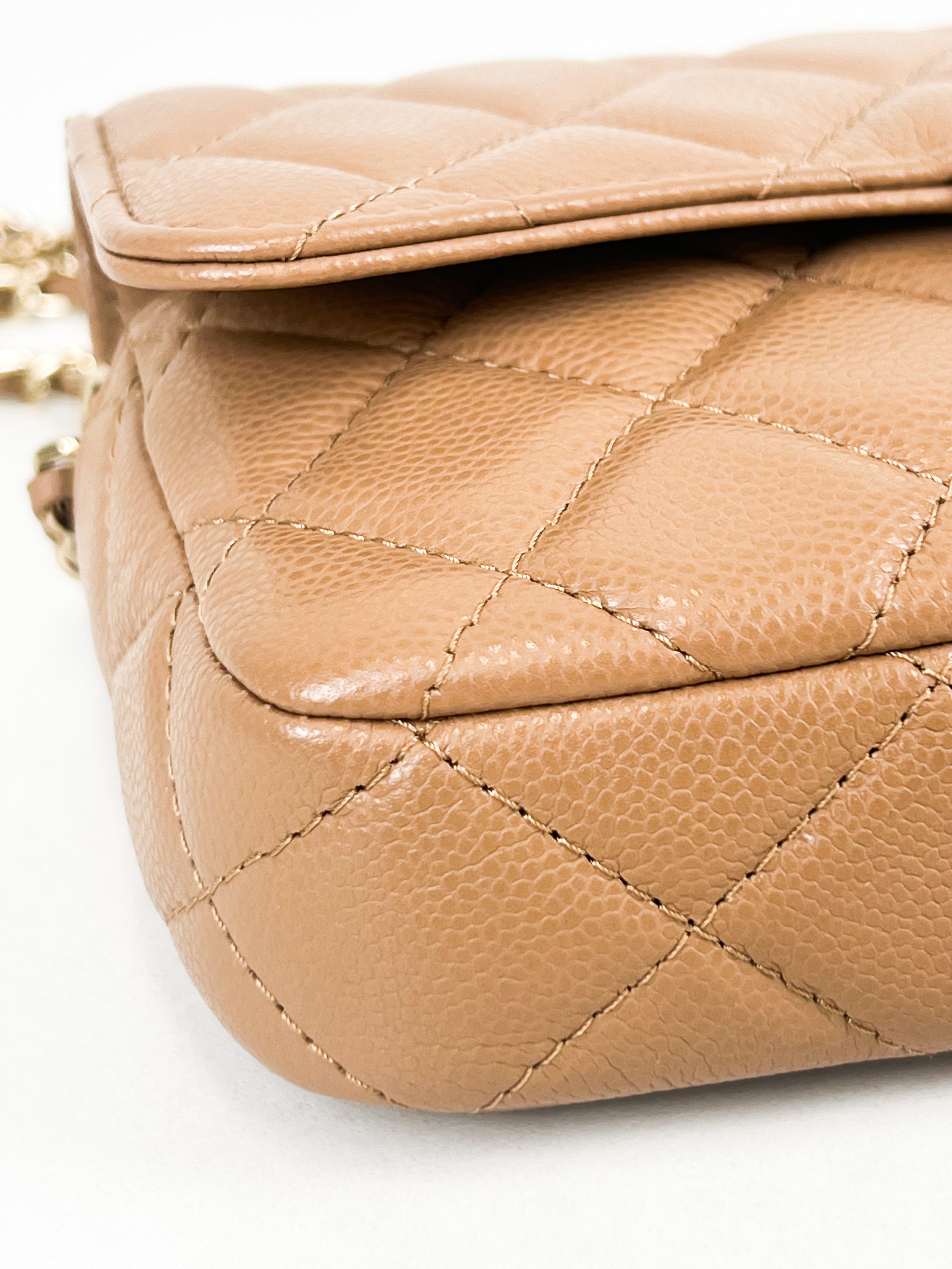 Chanel Caramel Classic Flap Phone Holder with LGHW